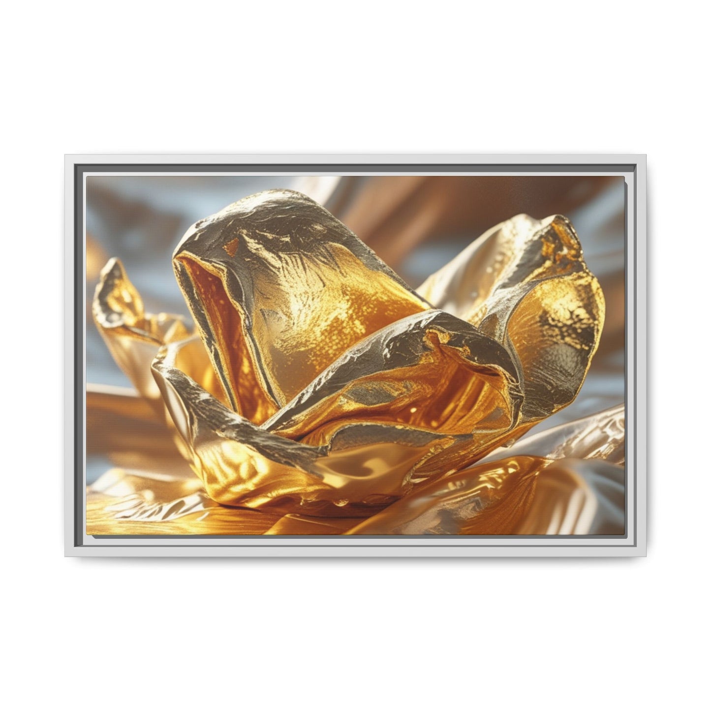 Gold Foil Rose Canvas Art - Elegant Home Decor