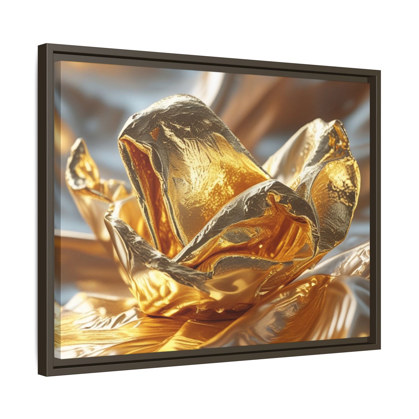 Gold Foil Rose Canvas Art - Elegant Home Decor