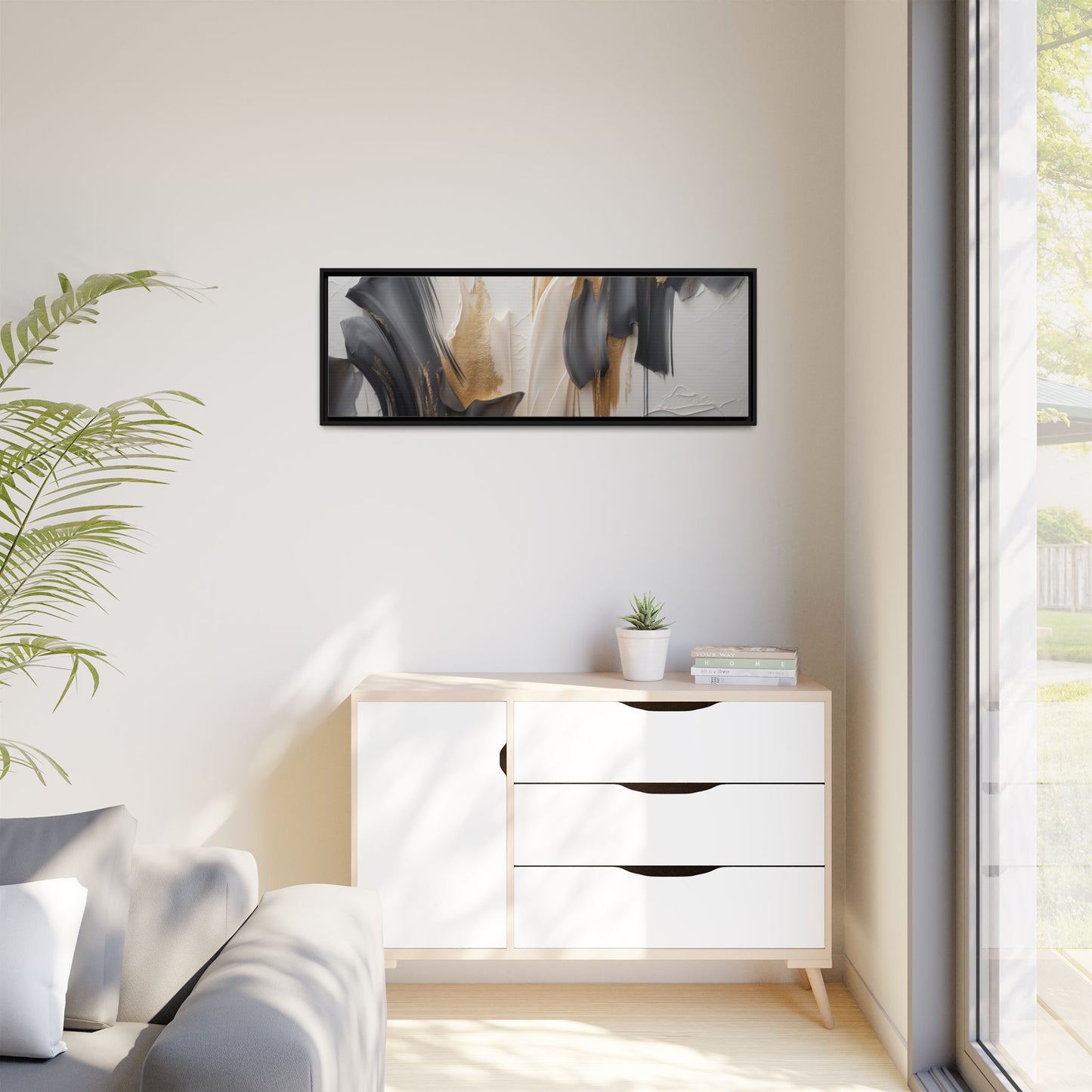 Abstract Multi-Color Framed Canvas Art - Modern Home Decor