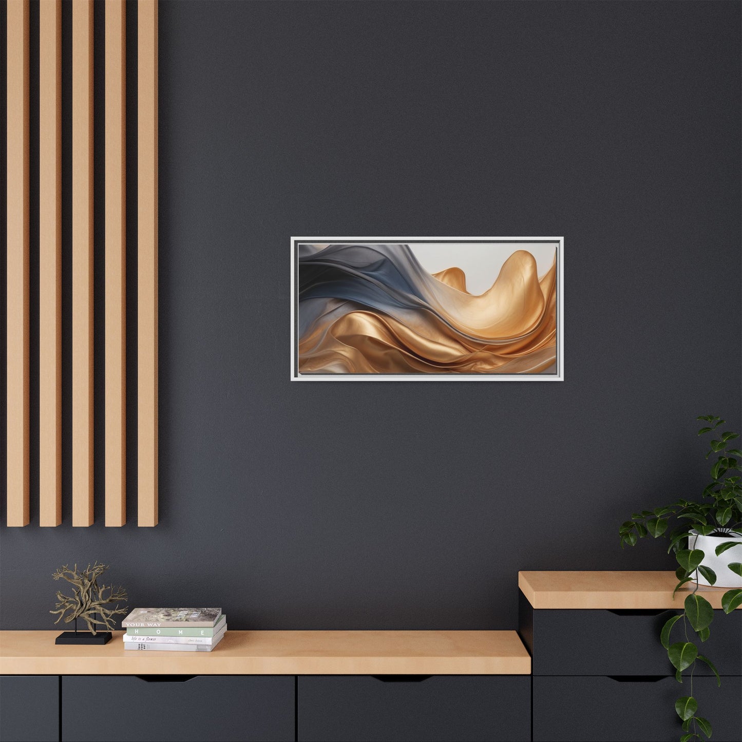 Abstract Matte Canvas Art Print - Framed Multi-color Wall Decor