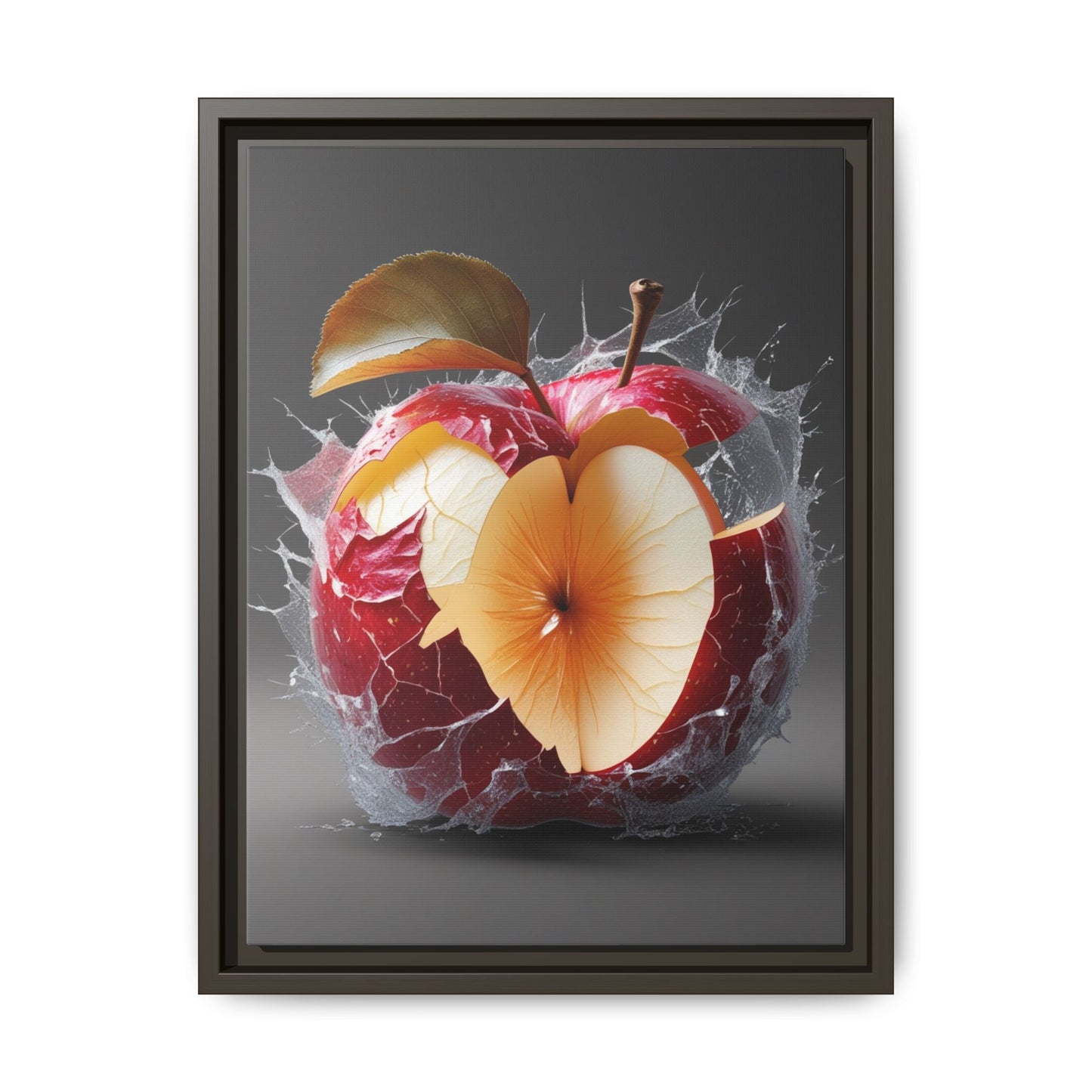 Framed Matte Canvas - Cracked Apple Art - Unique Home Decor