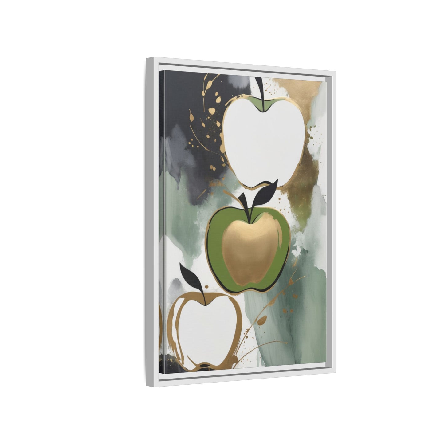Modern Abstract Apple Canvas Art Print - Colorful Framed Wall Decor