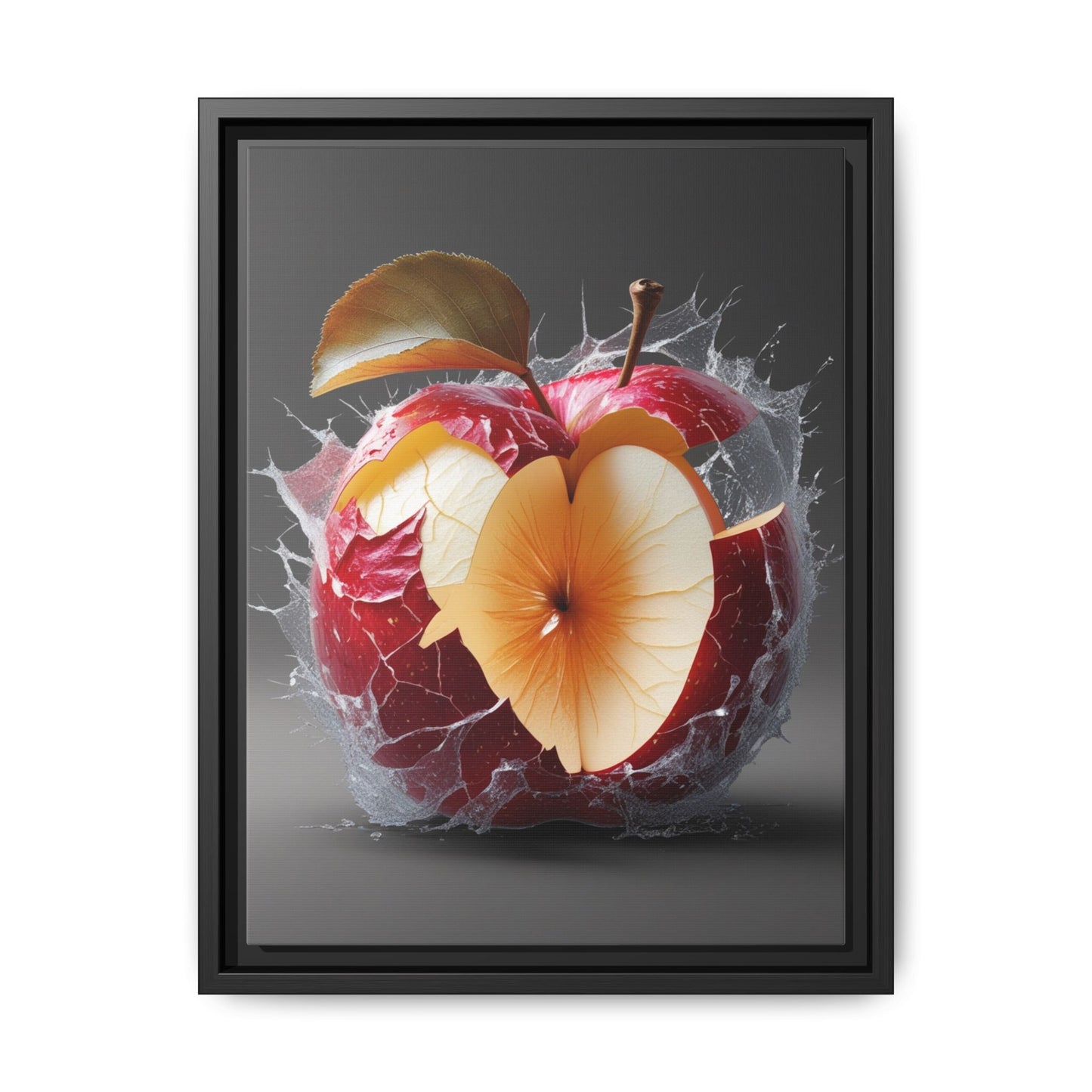 Framed Matte Canvas - Cracked Apple Art - Unique Home Decor