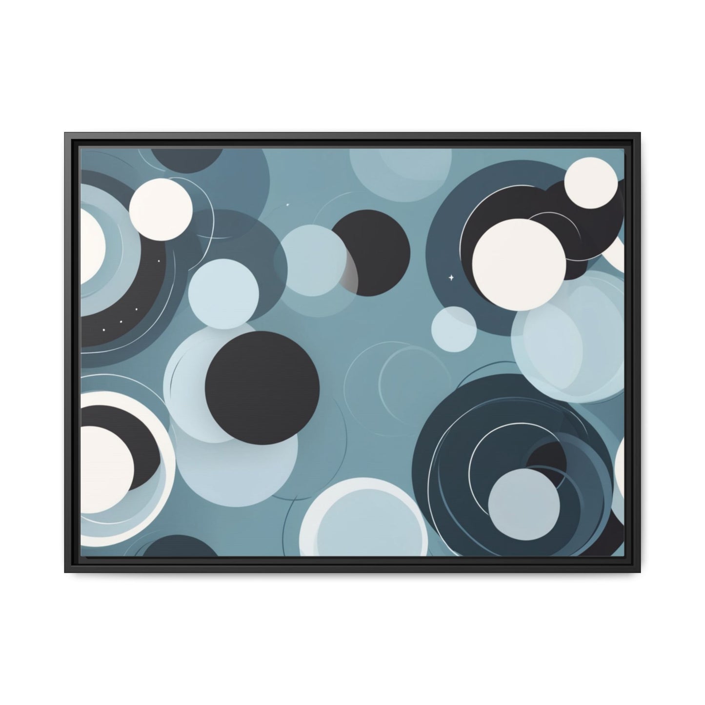 Modern Abstract Framed Canvas Art - Multi-Color Circles Decoration