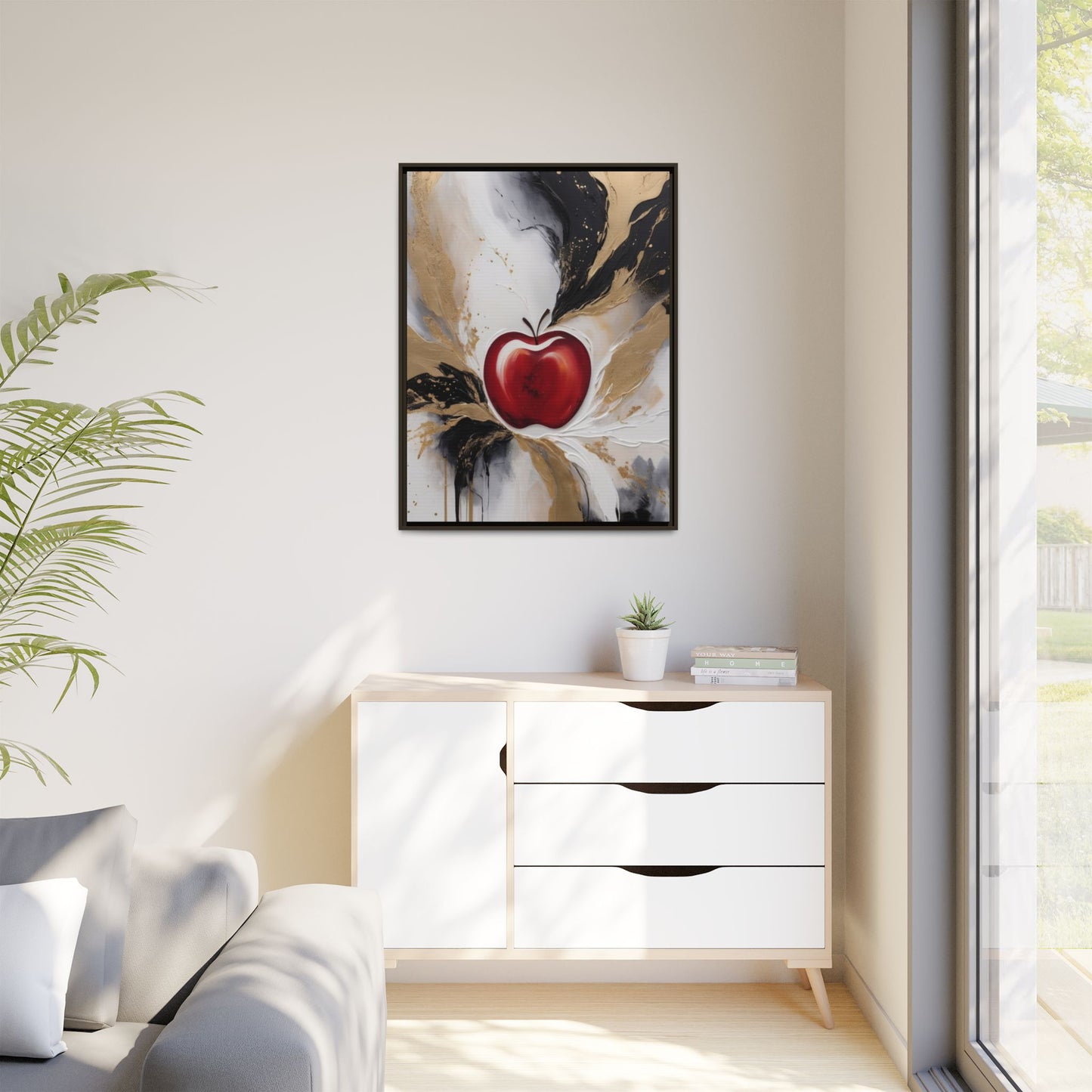 Elegant Apple Canvas Art Print - Framed Wall Decor