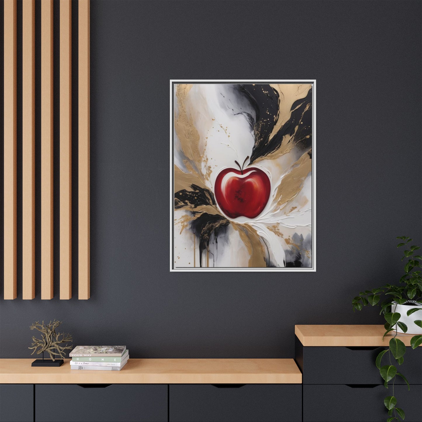 Elegant Apple Canvas Art Print - Framed Wall Decor