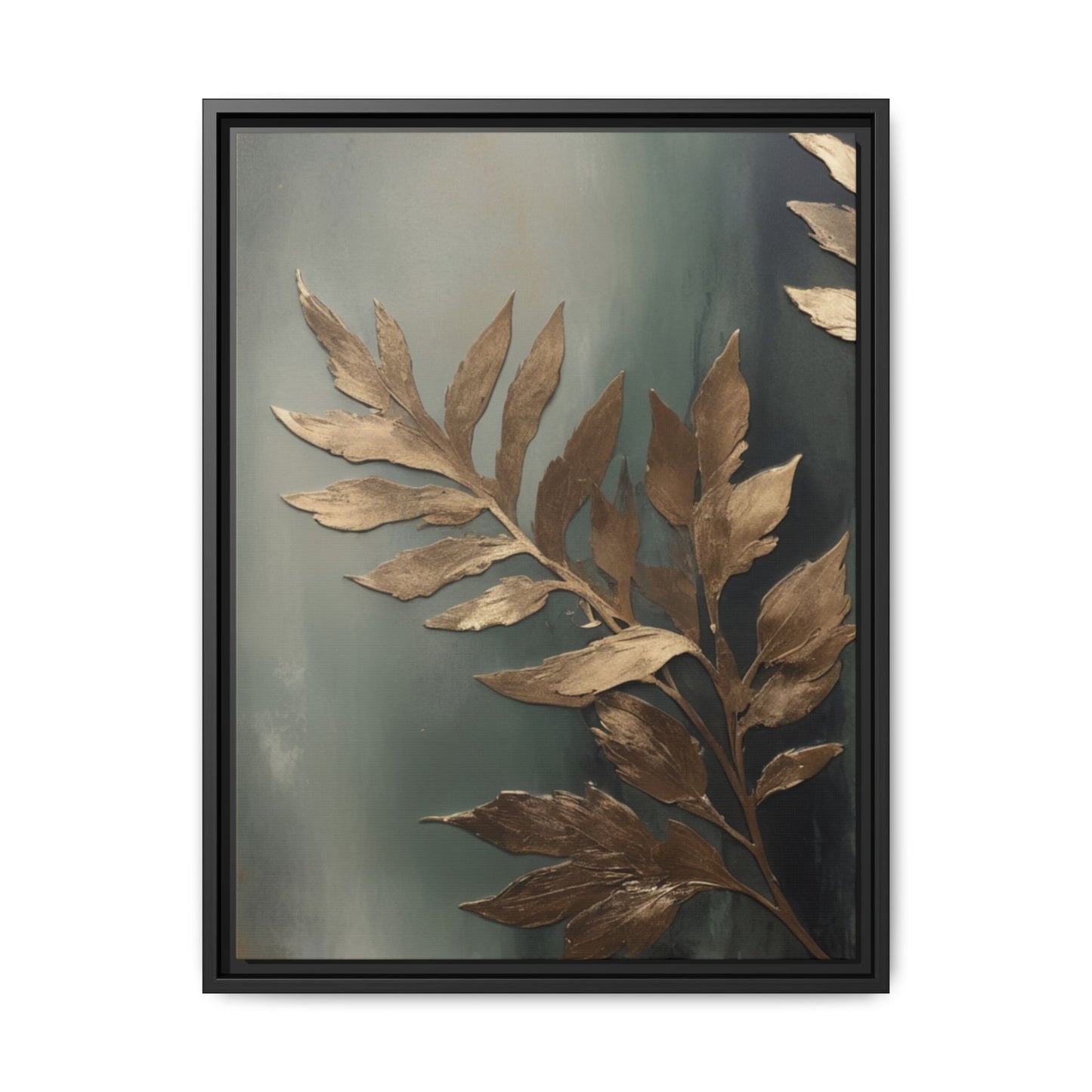 luxury Gold Leaf Framed Canvas Art - Multi-color Home Decor