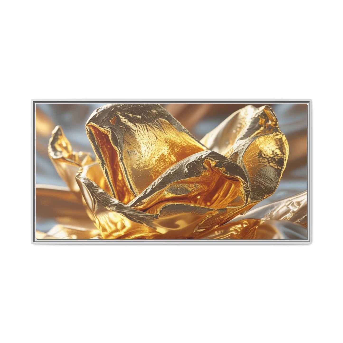 Gold Foil Rose Canvas Art - Elegant Home Decor