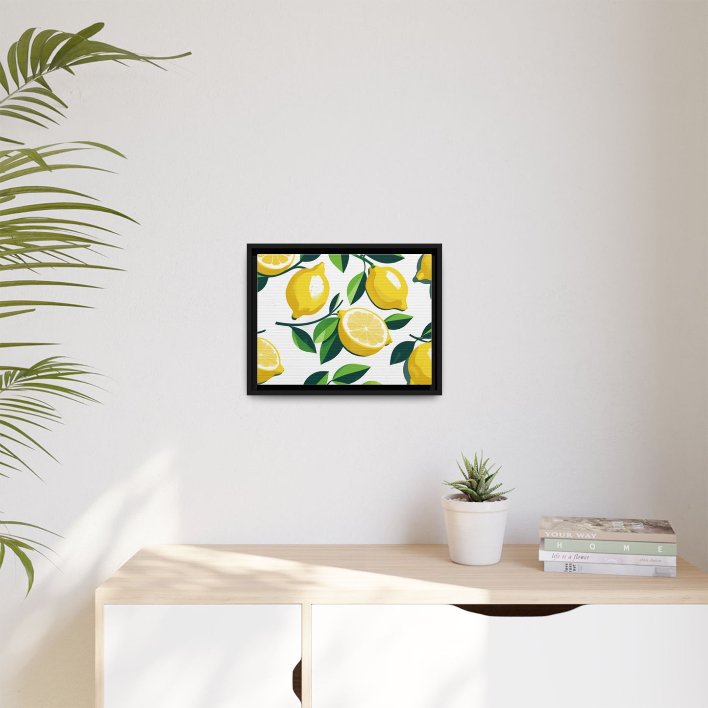 Lemon-Themed Framed Canvas Wall Art - Bright and Fresh Decor