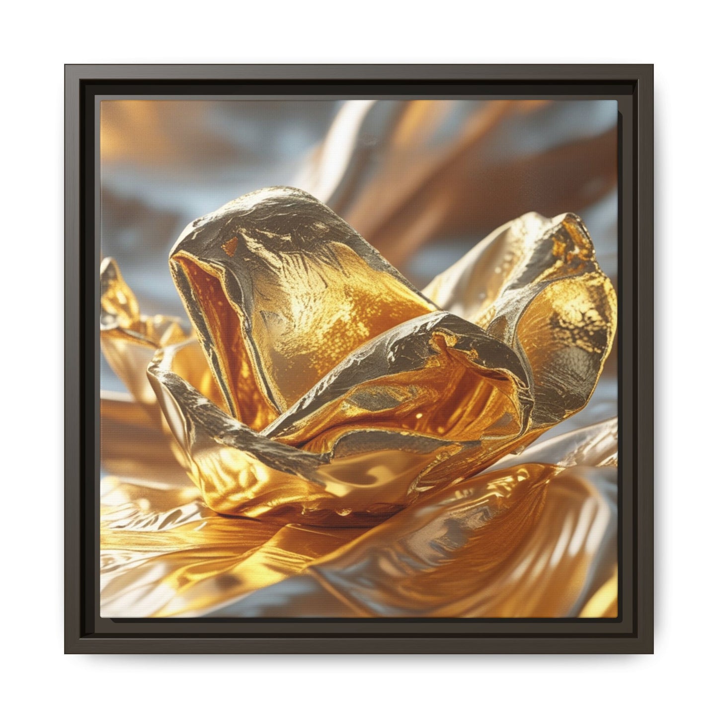 Gold Foil Rose Canvas Art - Elegant Home Decor