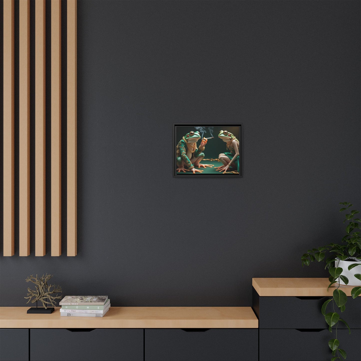 Whimsical Frog Art Print - Framed Canvas for Unique Home Decor