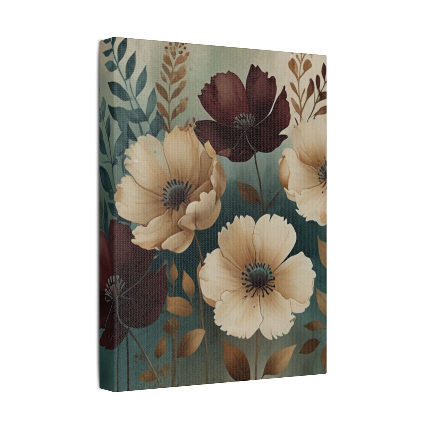 Floral Satin Canvas Art | Nature-Inspired Wall Décor
