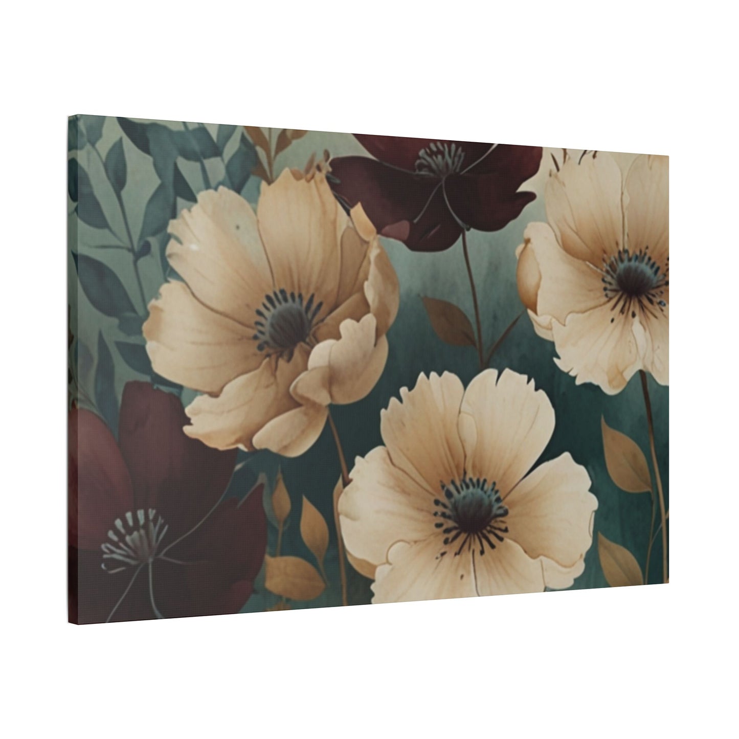 Floral Satin Canvas Art | Nature-Inspired Wall Décor