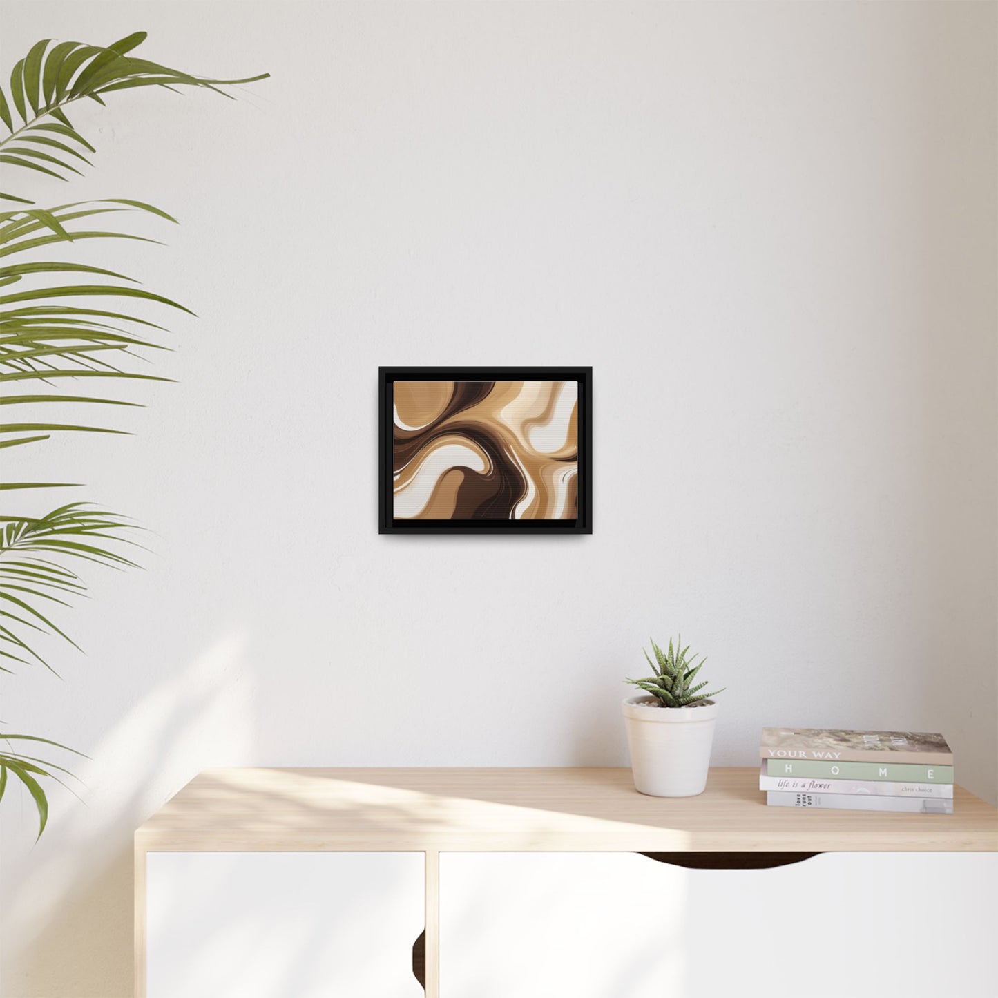 Abstract Wave Framed Canvas Art - Multi-Color Home Decor