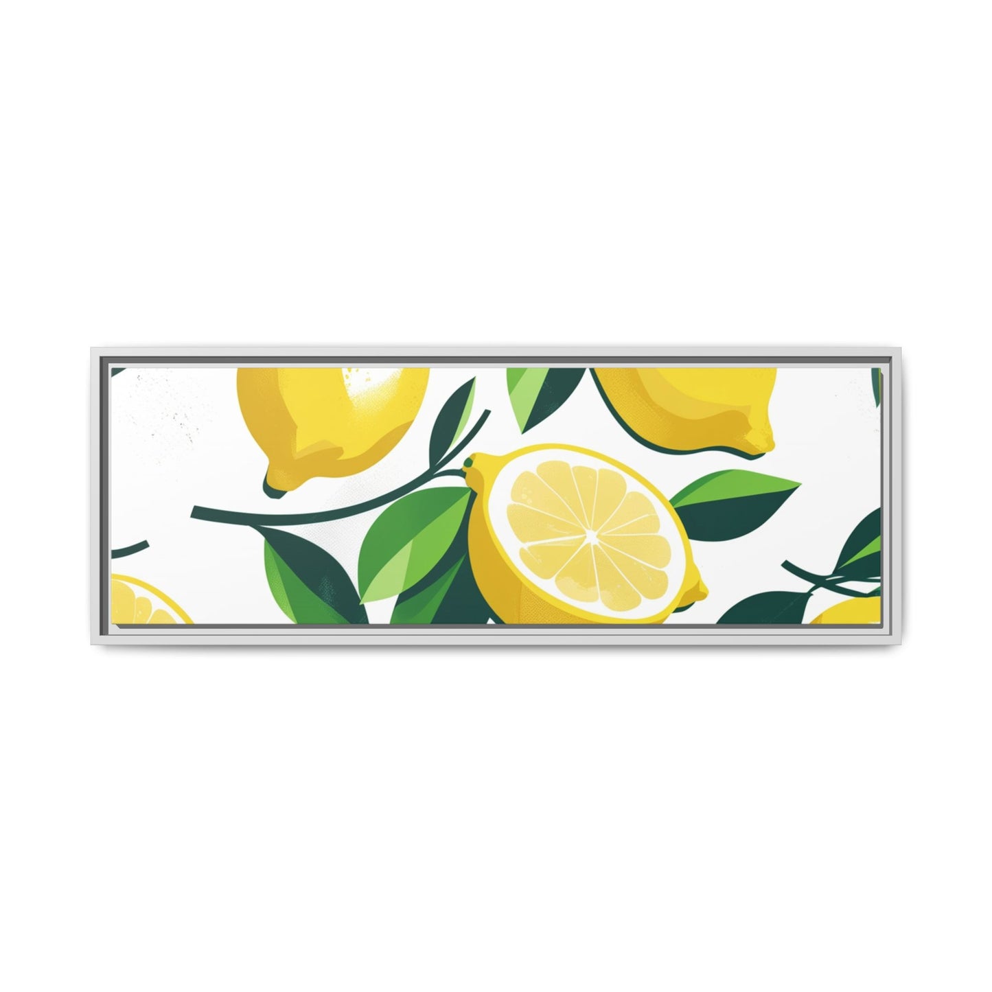 Lemon-Themed Framed Canvas Wall Art - Bright and Fresh Decor