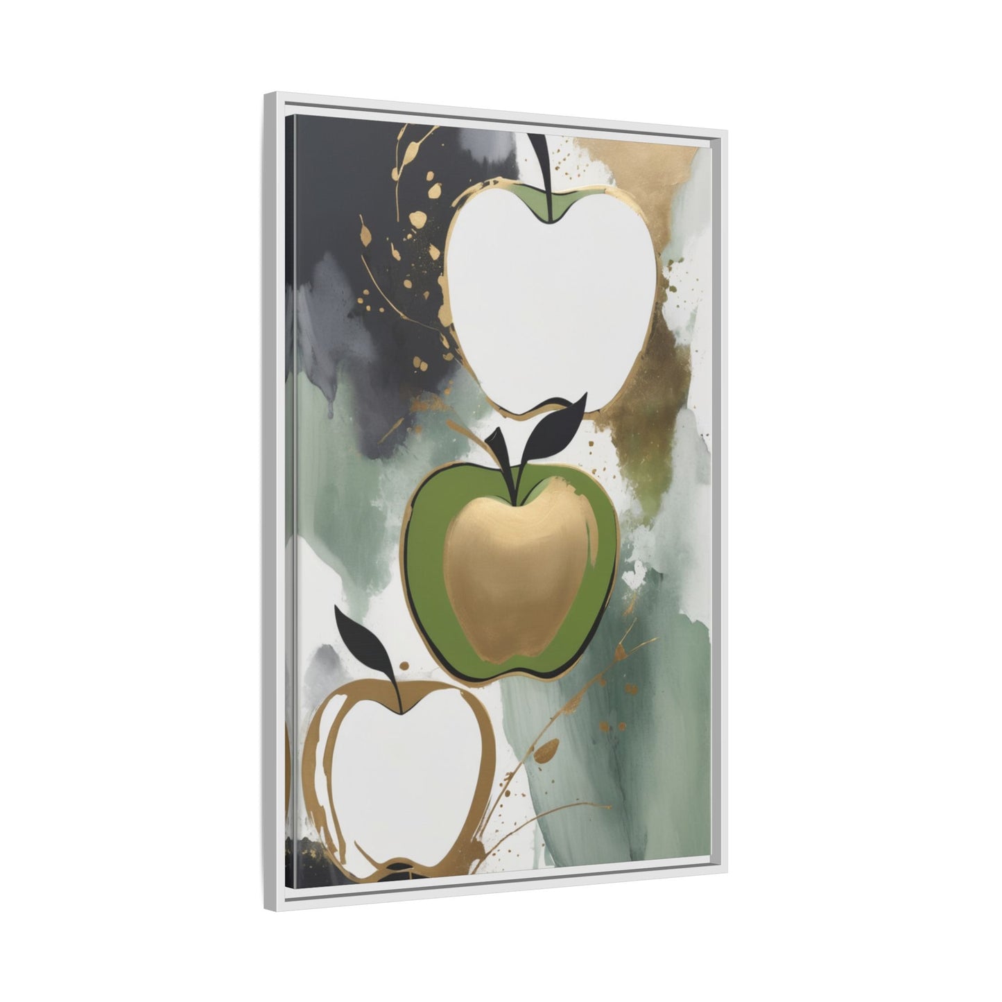 Modern Abstract Apple Canvas Art Print - Colorful Framed Wall Decor