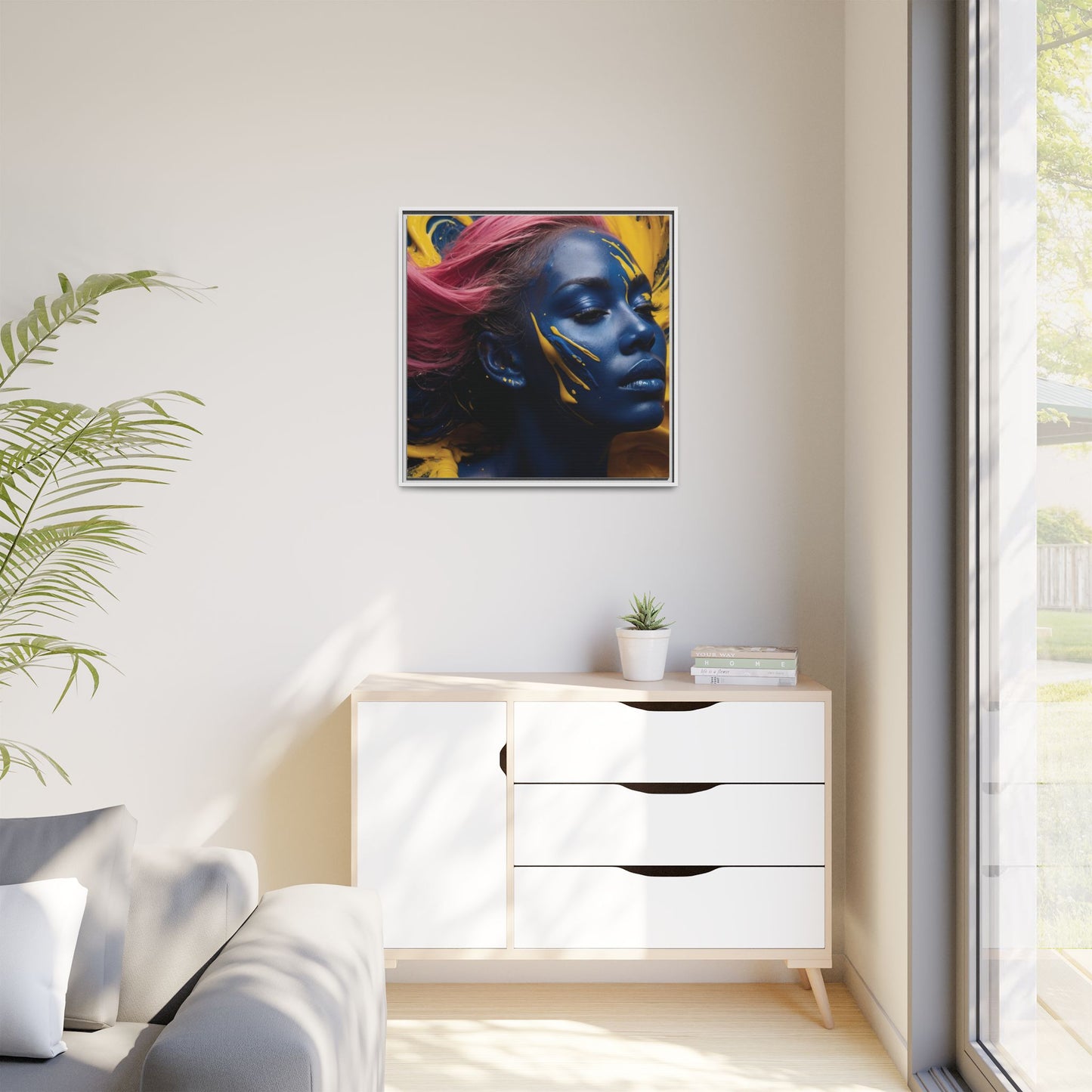 Vibrant Abstract Art Print - Multicolor Framed Canvas Wall Decor