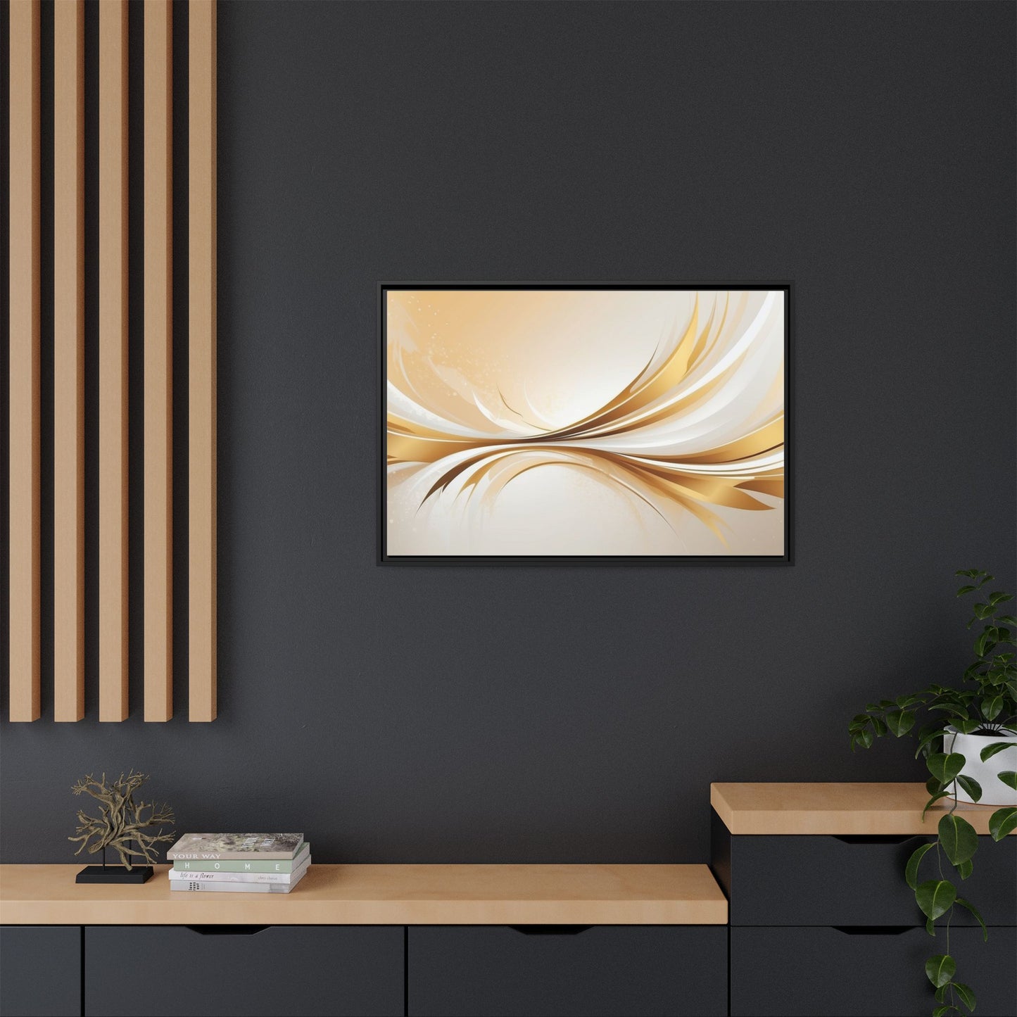 Modern Abstract Wall Art - Framed Matte Canvas Decor