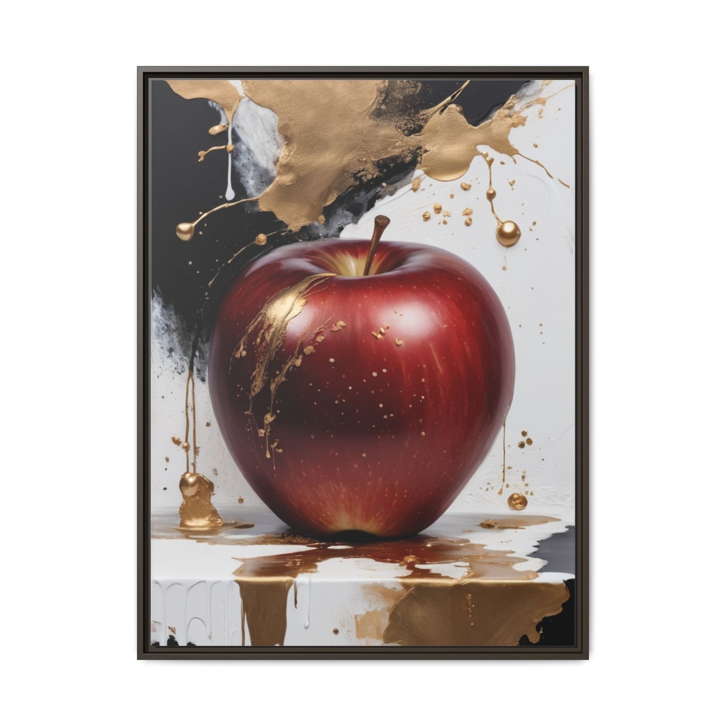 Elegant Apple Art Print - Multi-color Framed Canvas