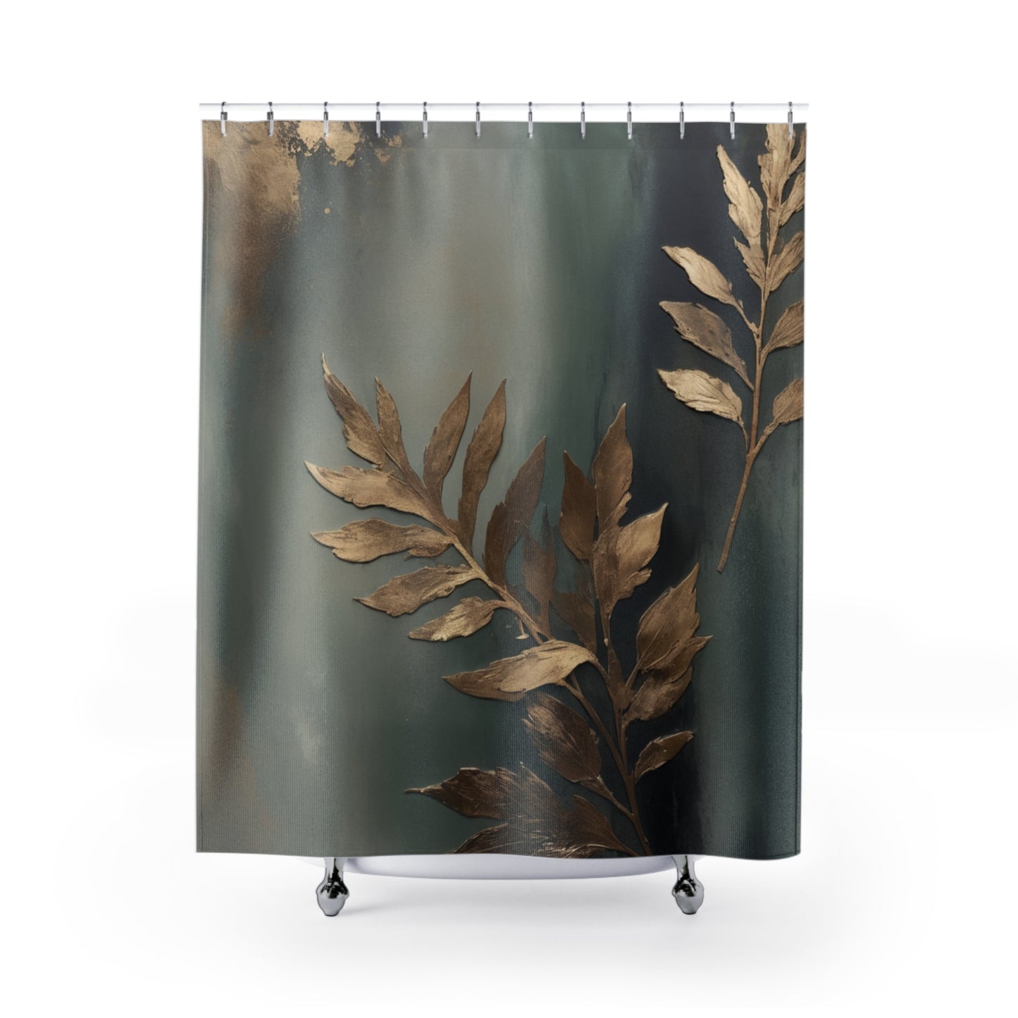 Botanical Elegance Shower Curtain - Luxurious Leaf Design for Modern Bathrooms