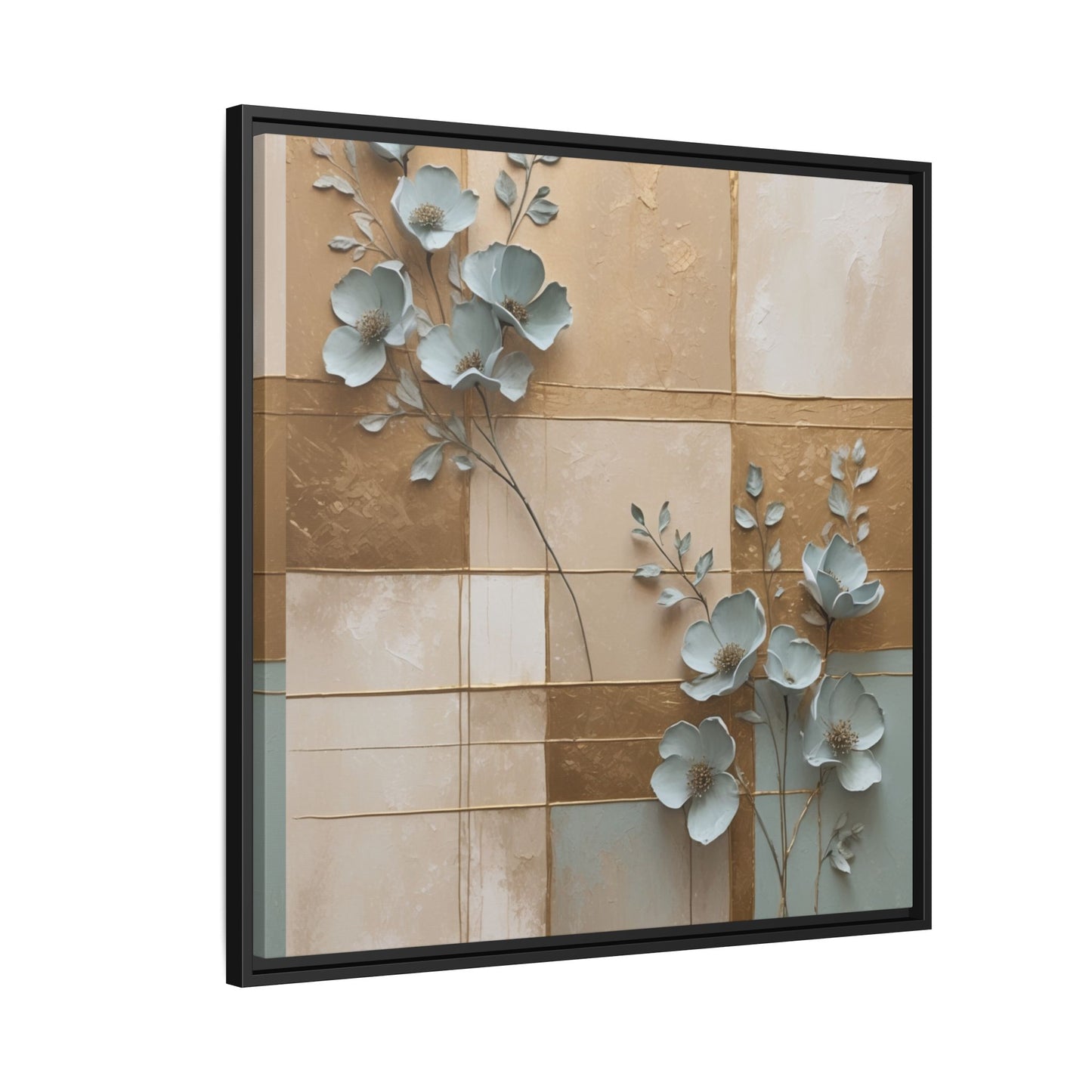 Elegant Floral Wall Art - Framed Matte Canvas Decor