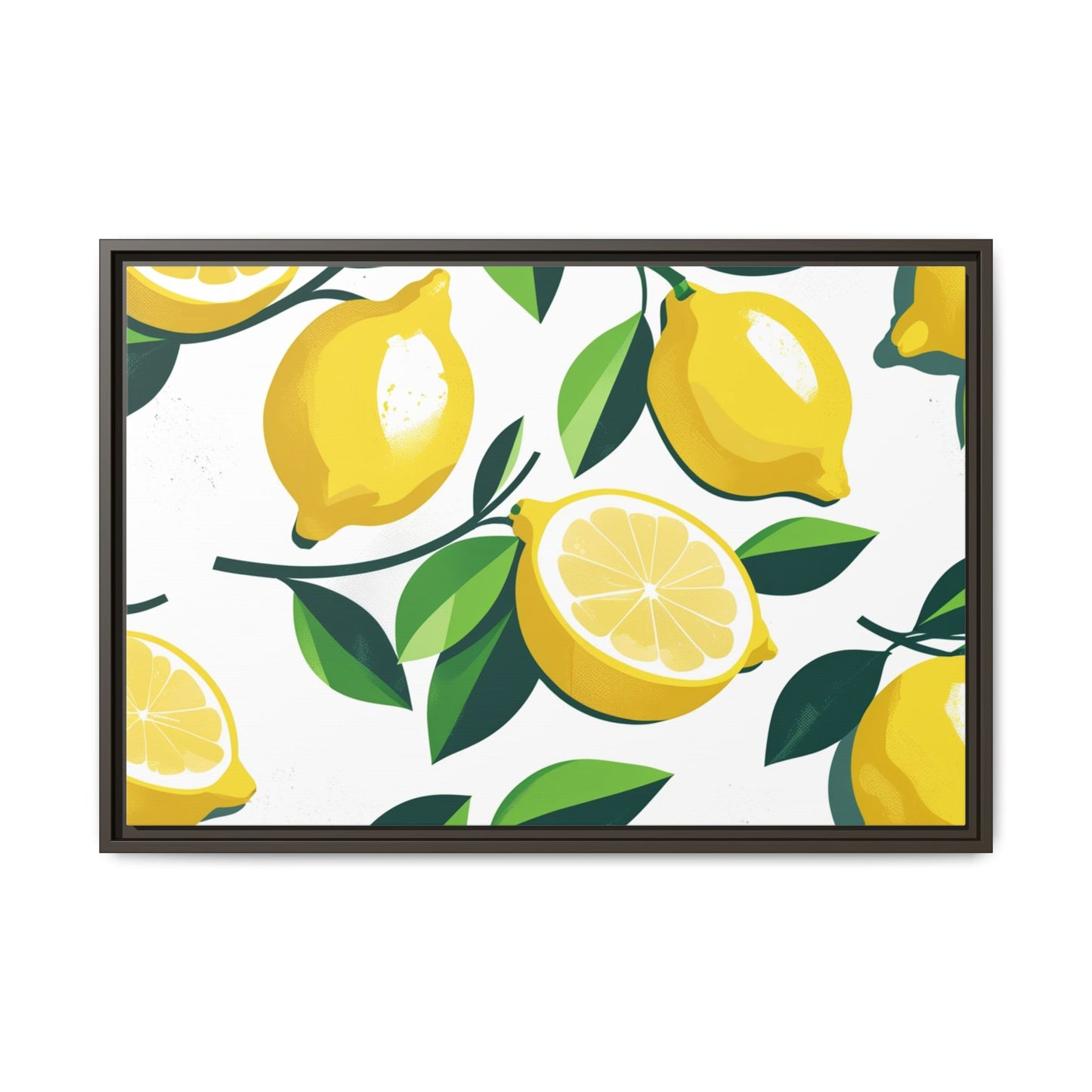 Lemon-Themed Framed Canvas Wall Art - Bright and Fresh Decor