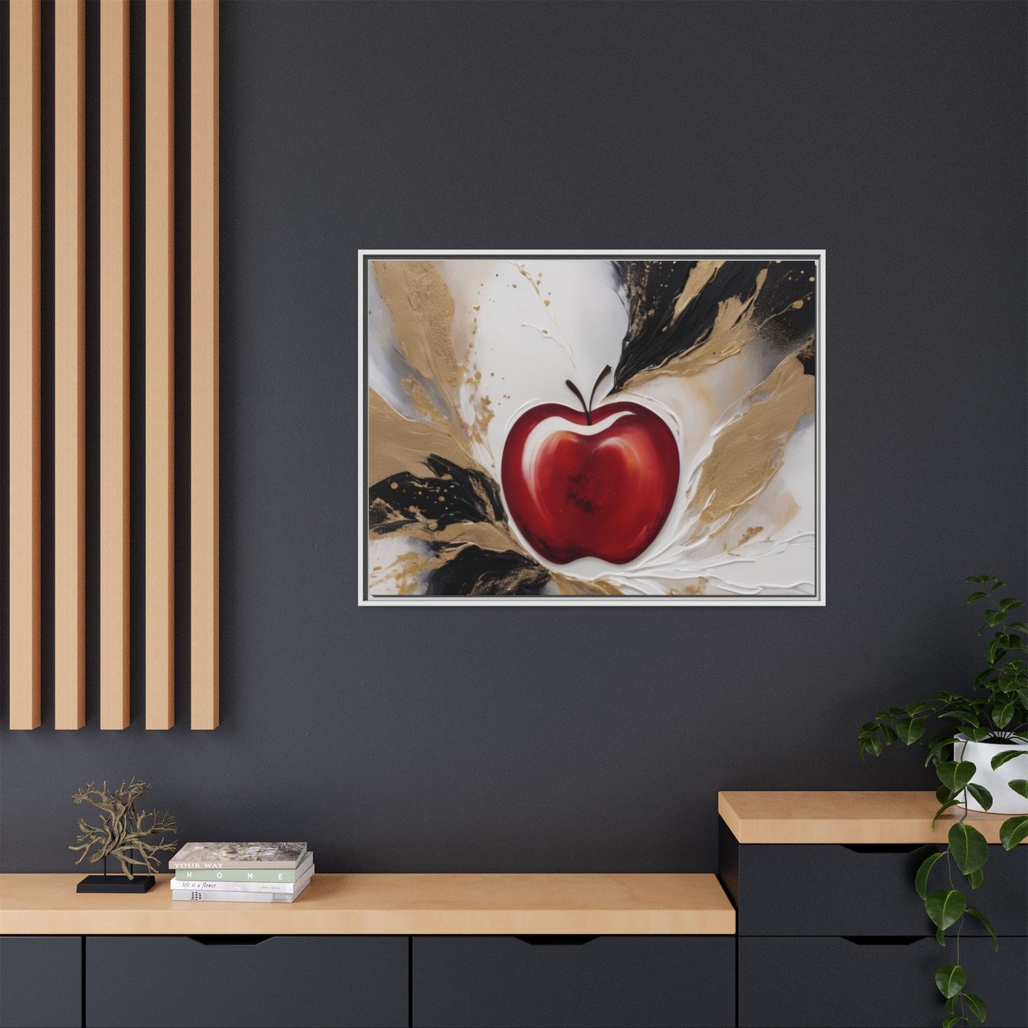 Elegant Apple Canvas Art Print - Framed Wall Decor