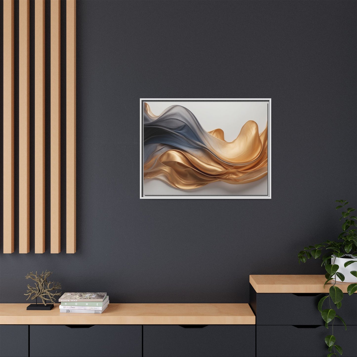 Abstract Matte Canvas Art Print - Framed Multi-color Wall Decor
