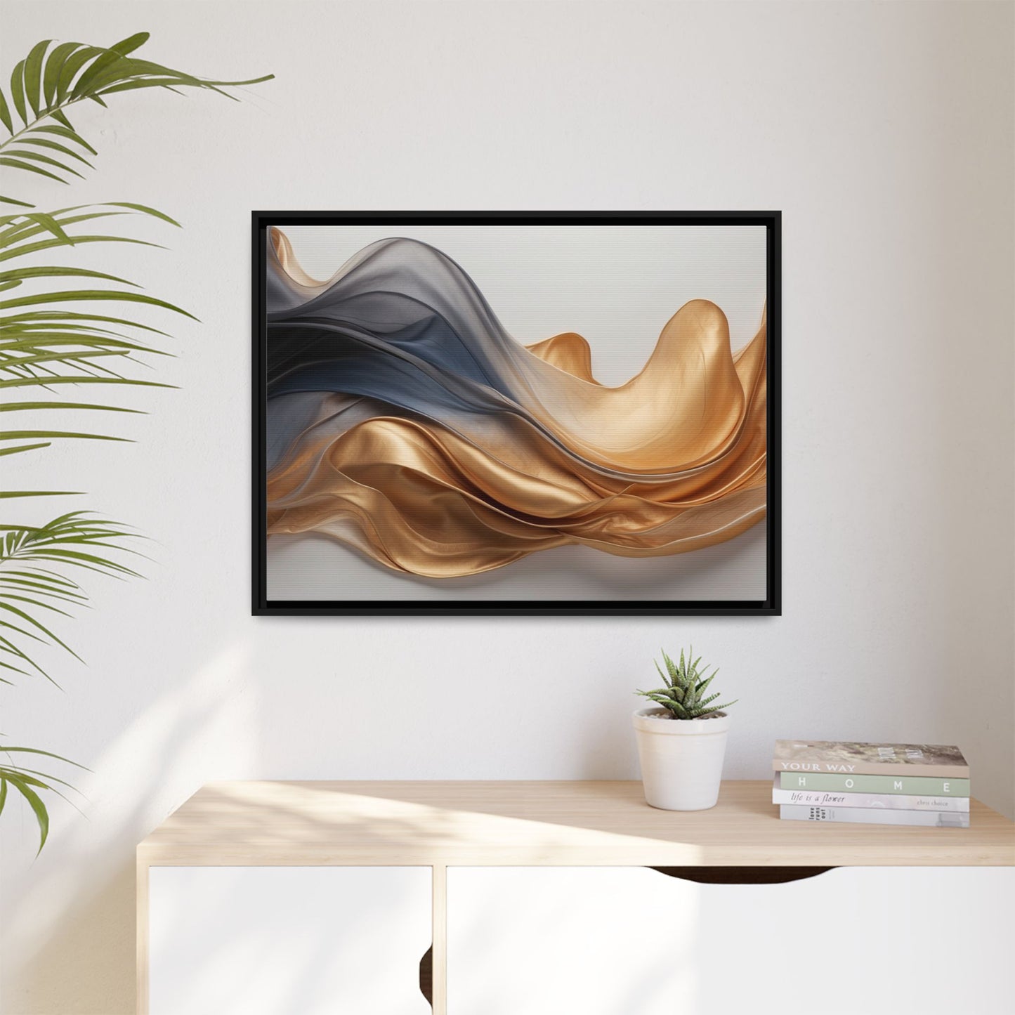 Abstract Matte Canvas Art Print - Framed Multi-color Wall Decor