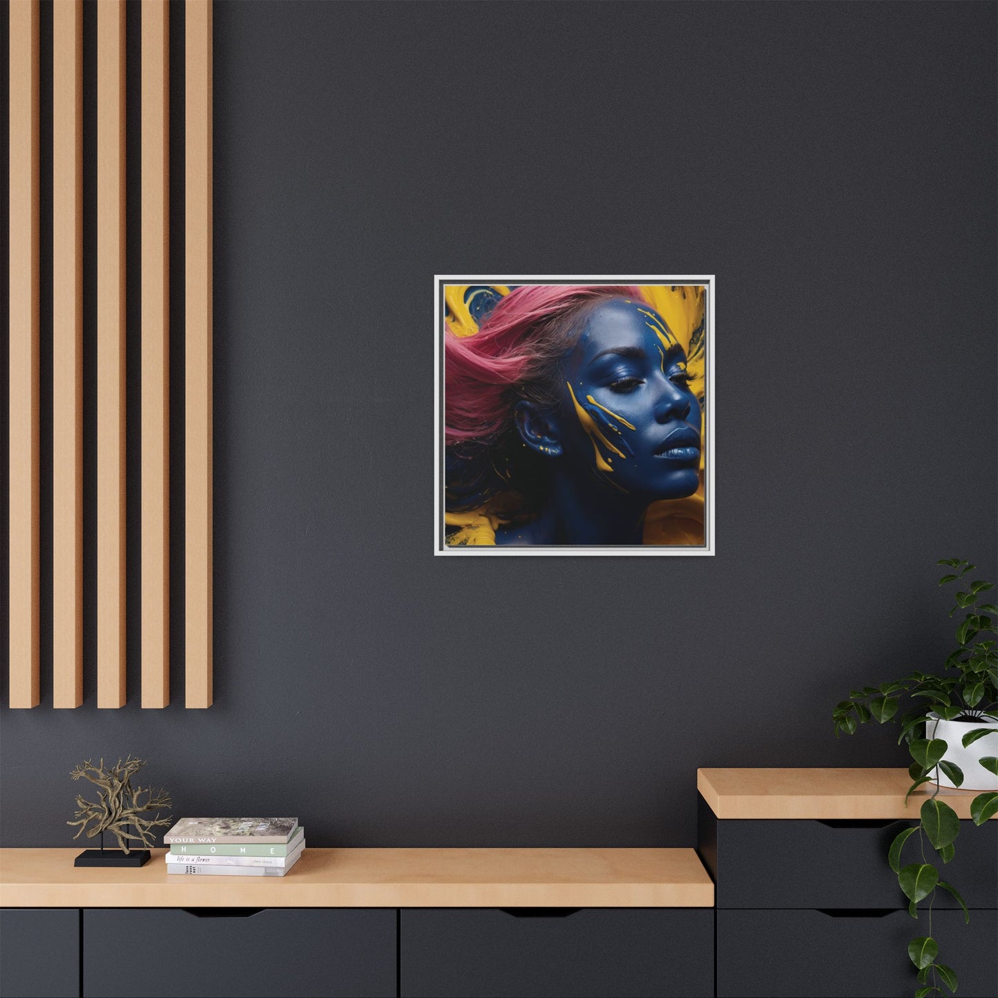 Vibrant Abstract Art Print - Multicolor Framed Canvas Wall Decor