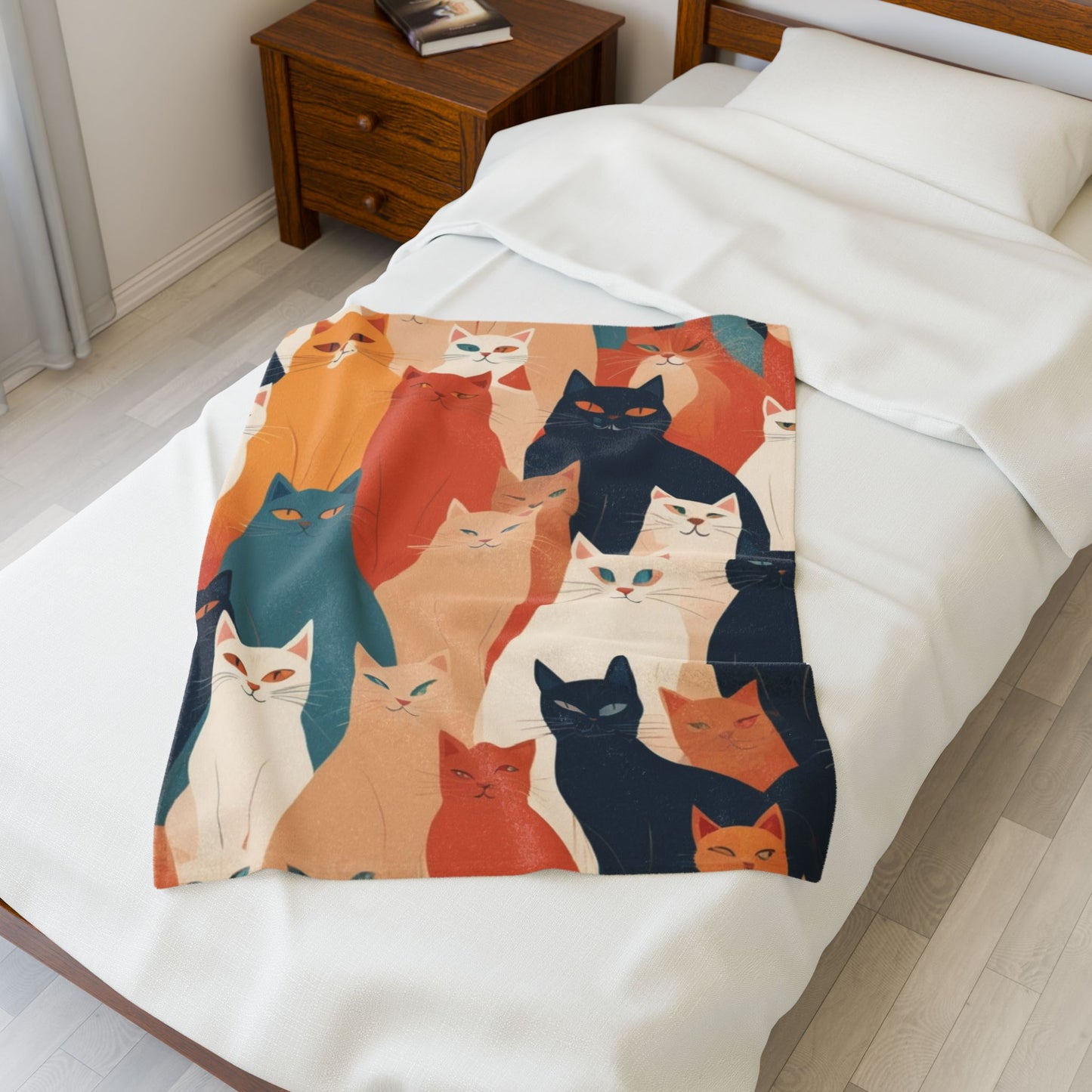 Cozy Cat Lover's Velveteen Plush Blanket