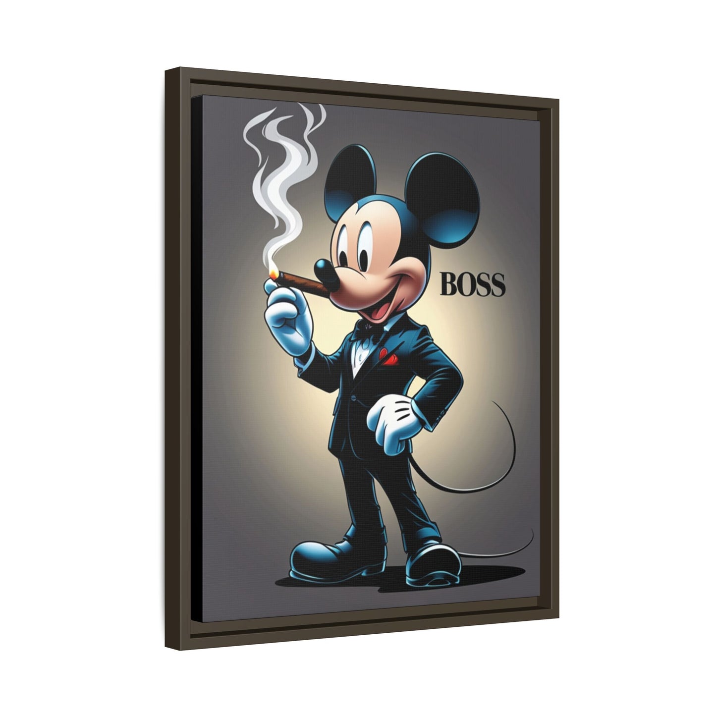 Vintage Boss Mouse Framed Canvas Art
