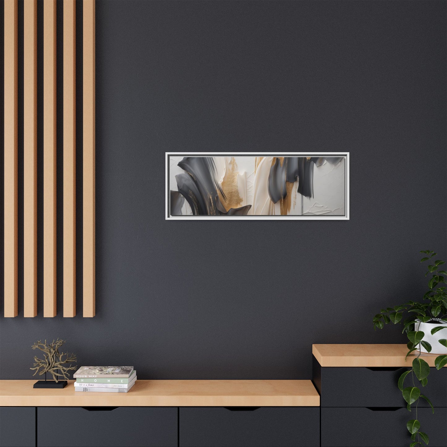 Abstract Multi-Color Framed Canvas Art - Modern Home Decor