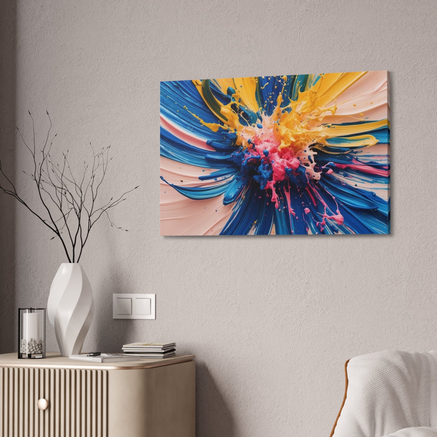 Vibrant Abstract Canvas Art - Color Explosion Wall Decor
