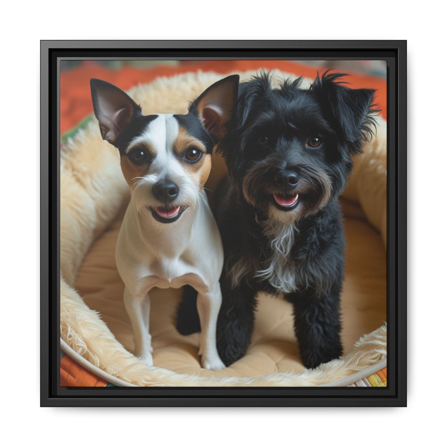 Framed Canvas Print of Cheerful Dogs – Perfect Pet Lover's Gift