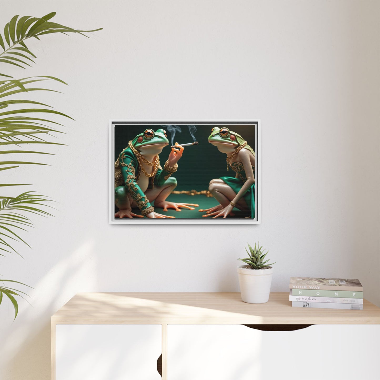 Whimsical Frog Art Print - Framed Canvas for Unique Home Decor
