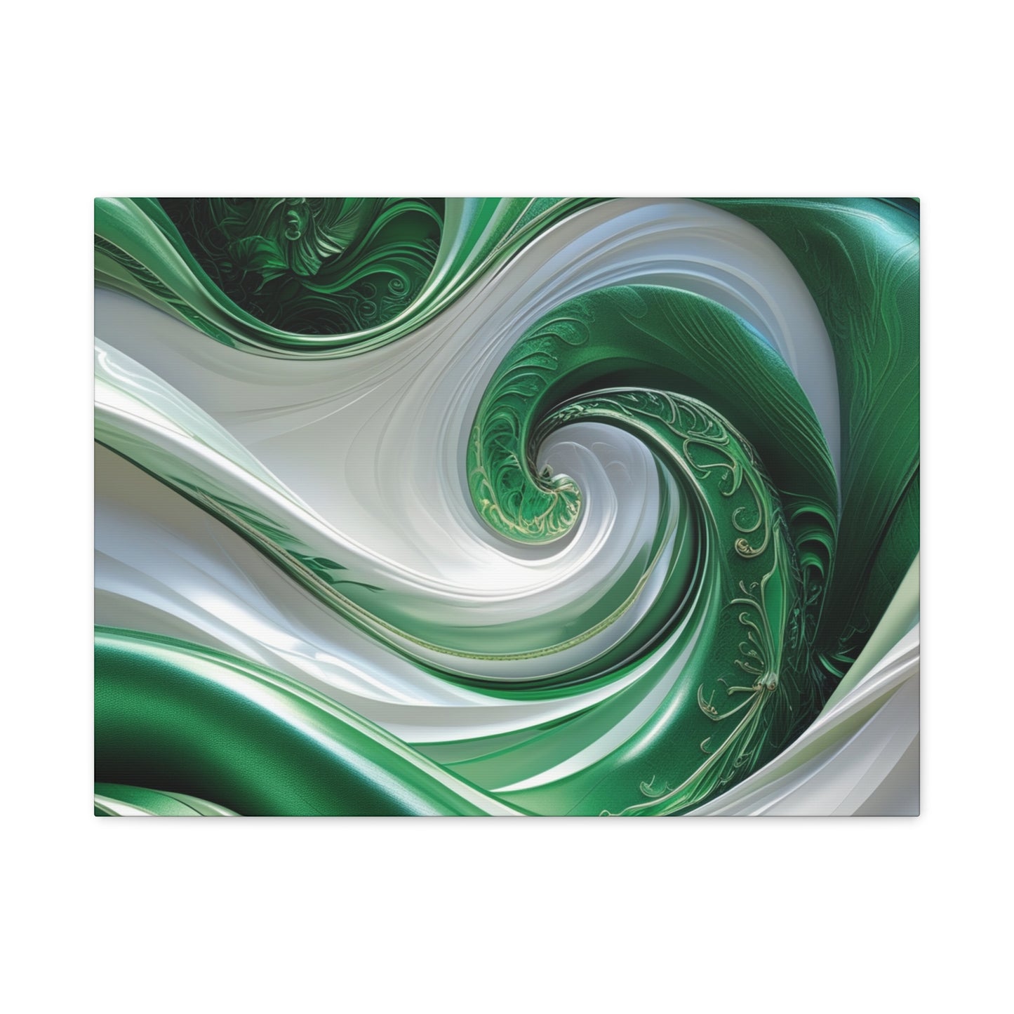 Abstract Green Swirl Canvas Wall Art - Contemporary Home Decor