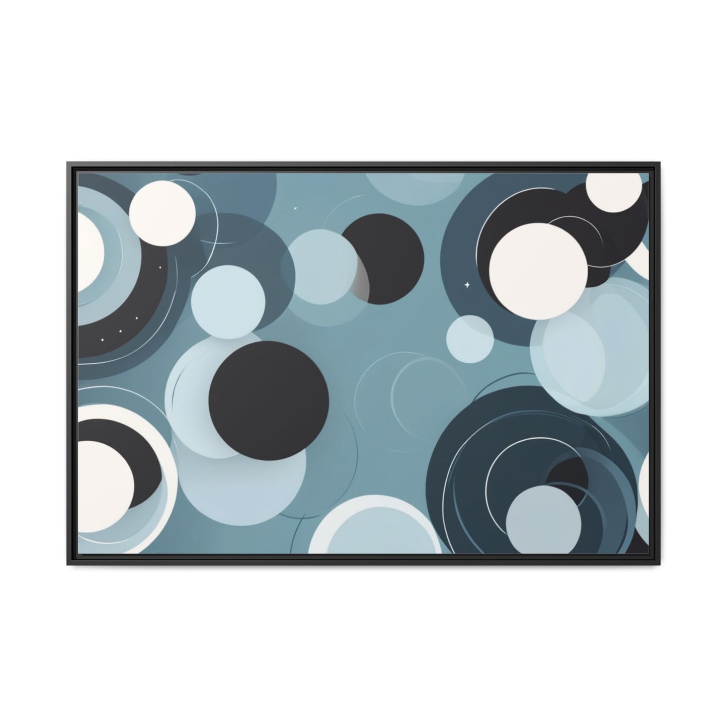Modern Abstract Framed Canvas Art - Multi-Color Circles Decoration