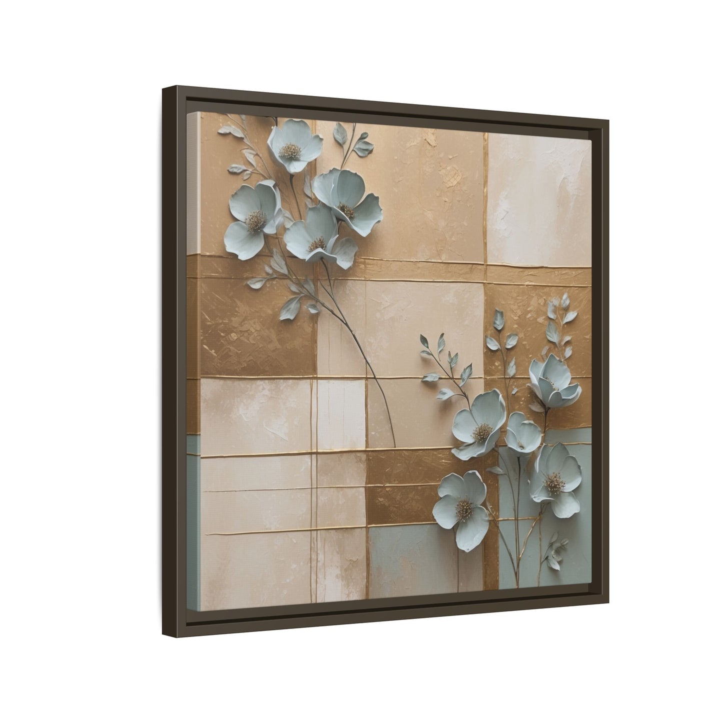 Elegant Floral Wall Art - Framed Matte Canvas Decor