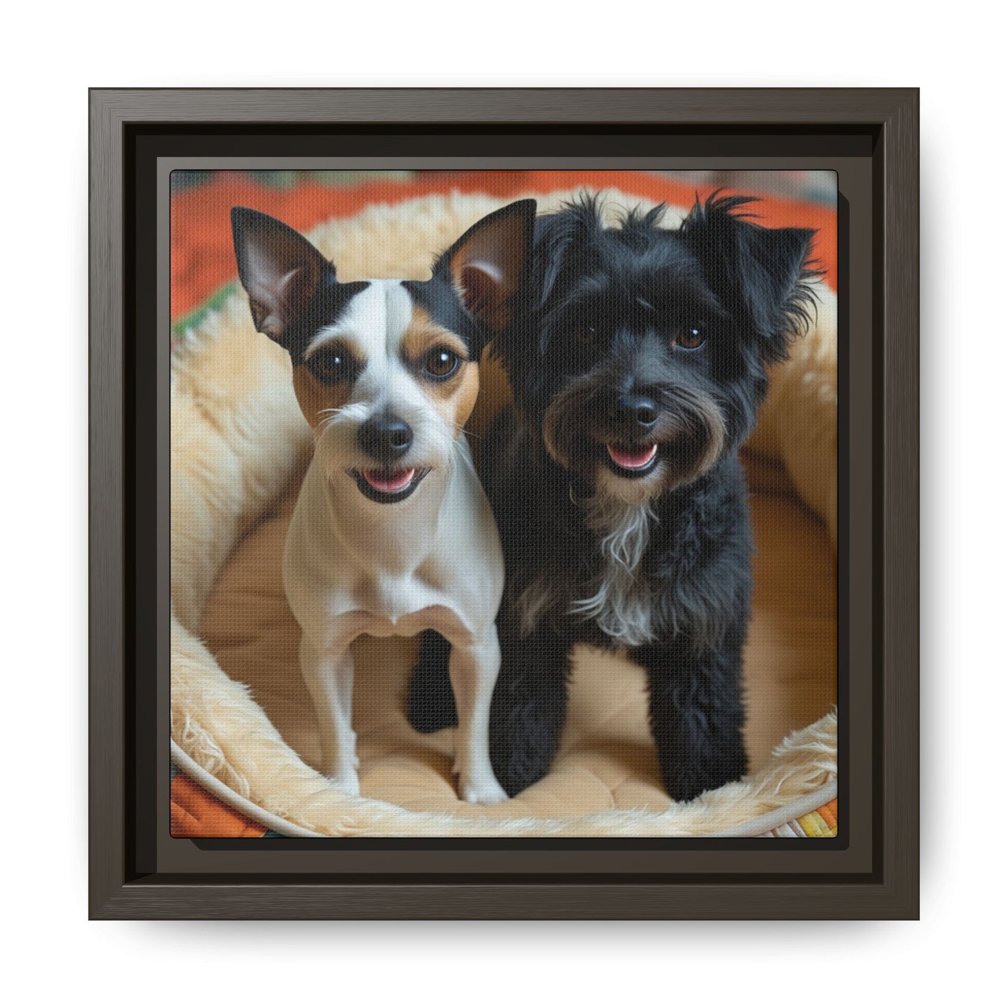 Framed Canvas Print of Cheerful Dogs – Perfect Pet Lover's Gift