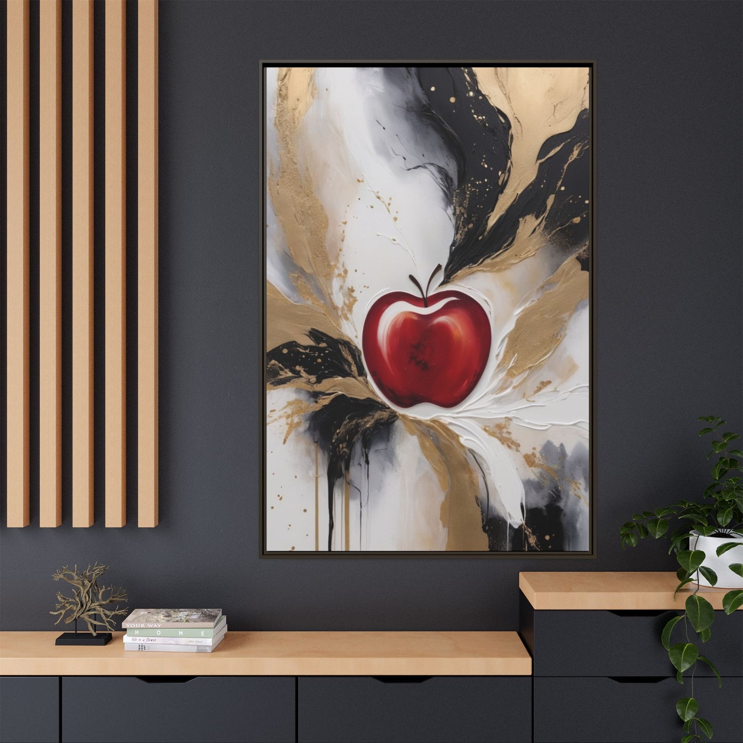 Elegant Apple Canvas Art Print - Framed Wall Decor