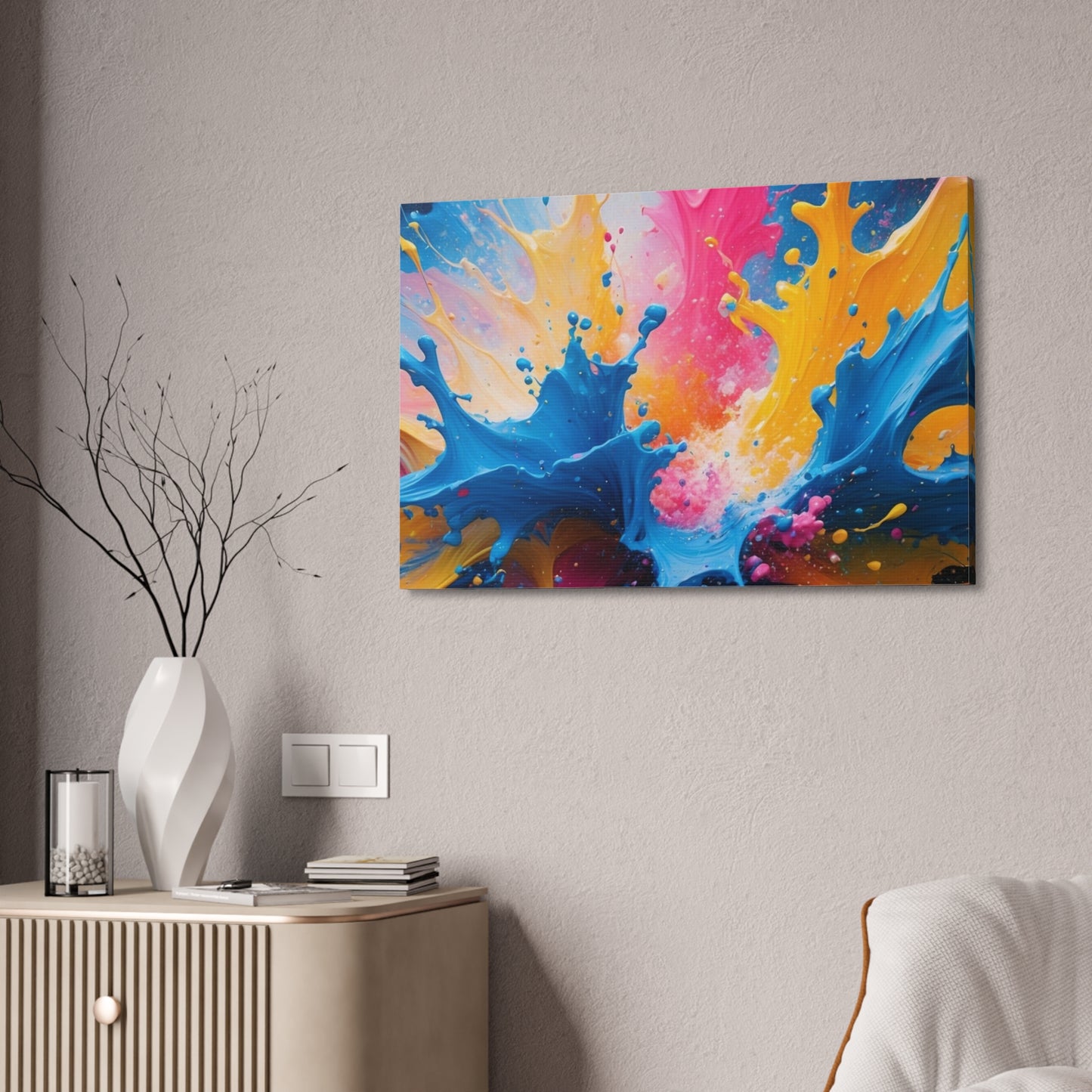 Vibrant Abstract Canvas Art - Colorful Splash Wall Decor