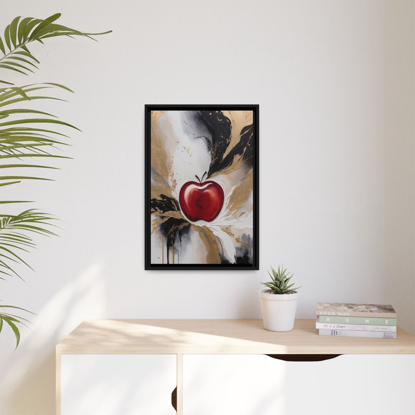 Elegant Apple Canvas Art Print - Framed Wall Decor