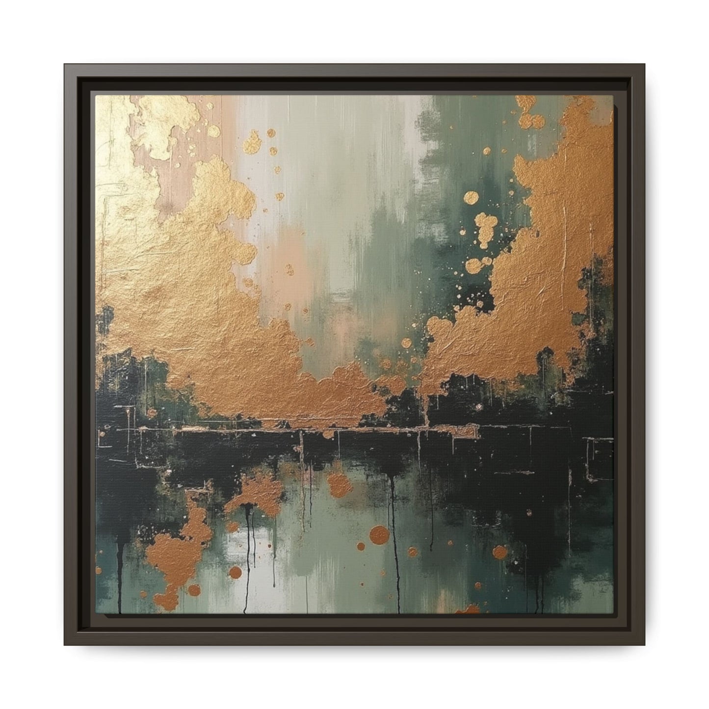 Elegant Matte Canvas Wall Art - Multi-Color Abstract Framed Decor