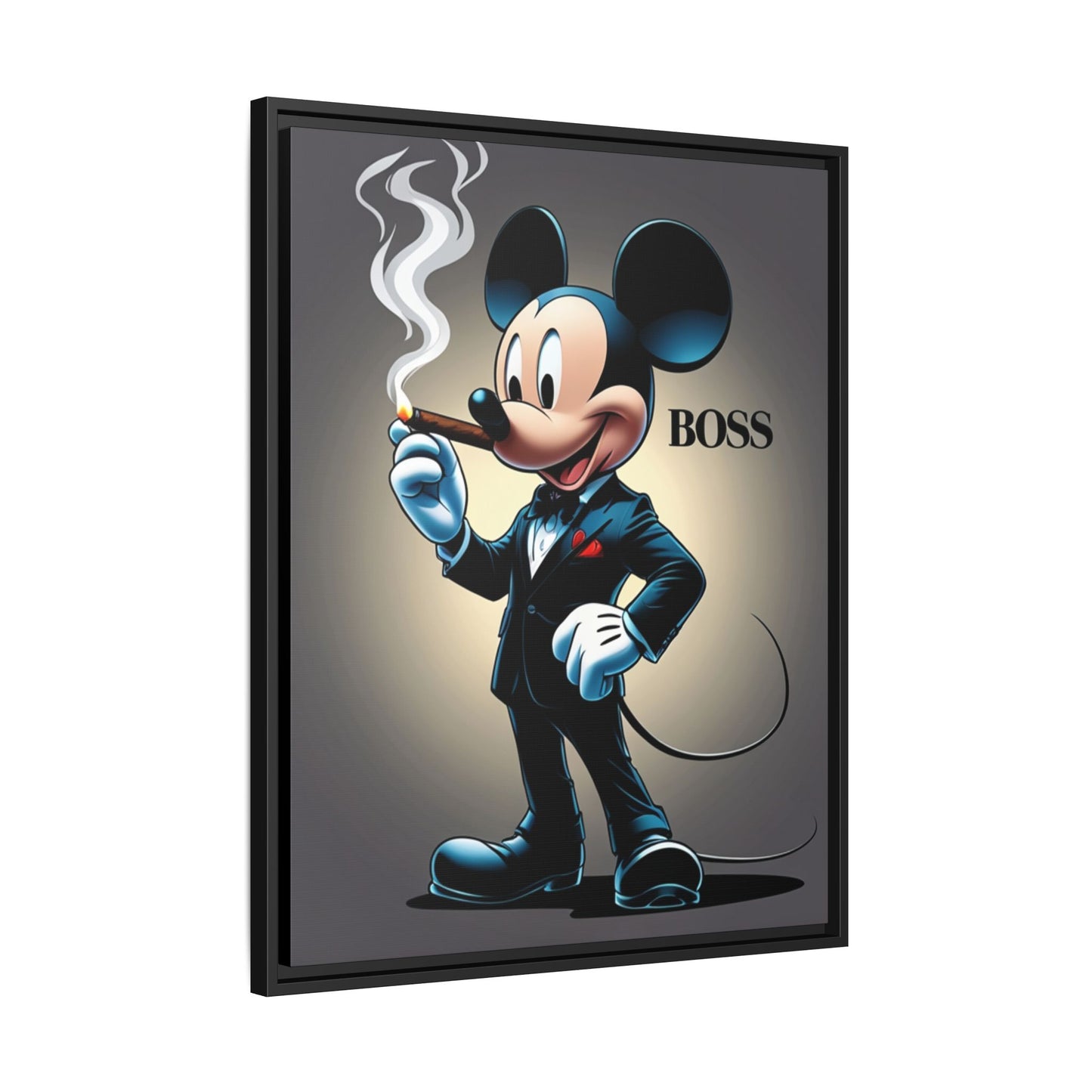 Vintage Boss Mouse Framed Canvas Art
