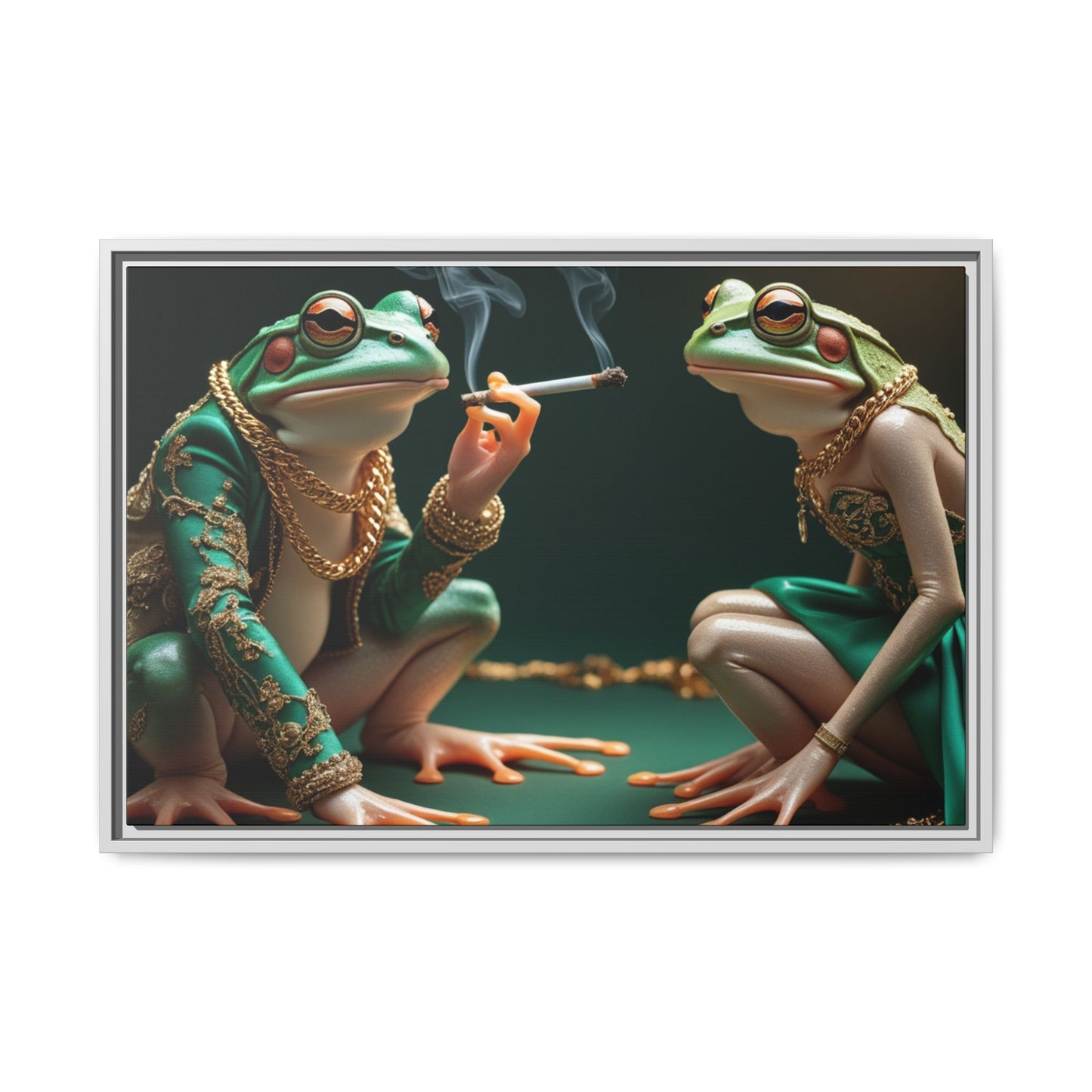 Whimsical Frog Art Print - Framed Canvas for Unique Home Decor