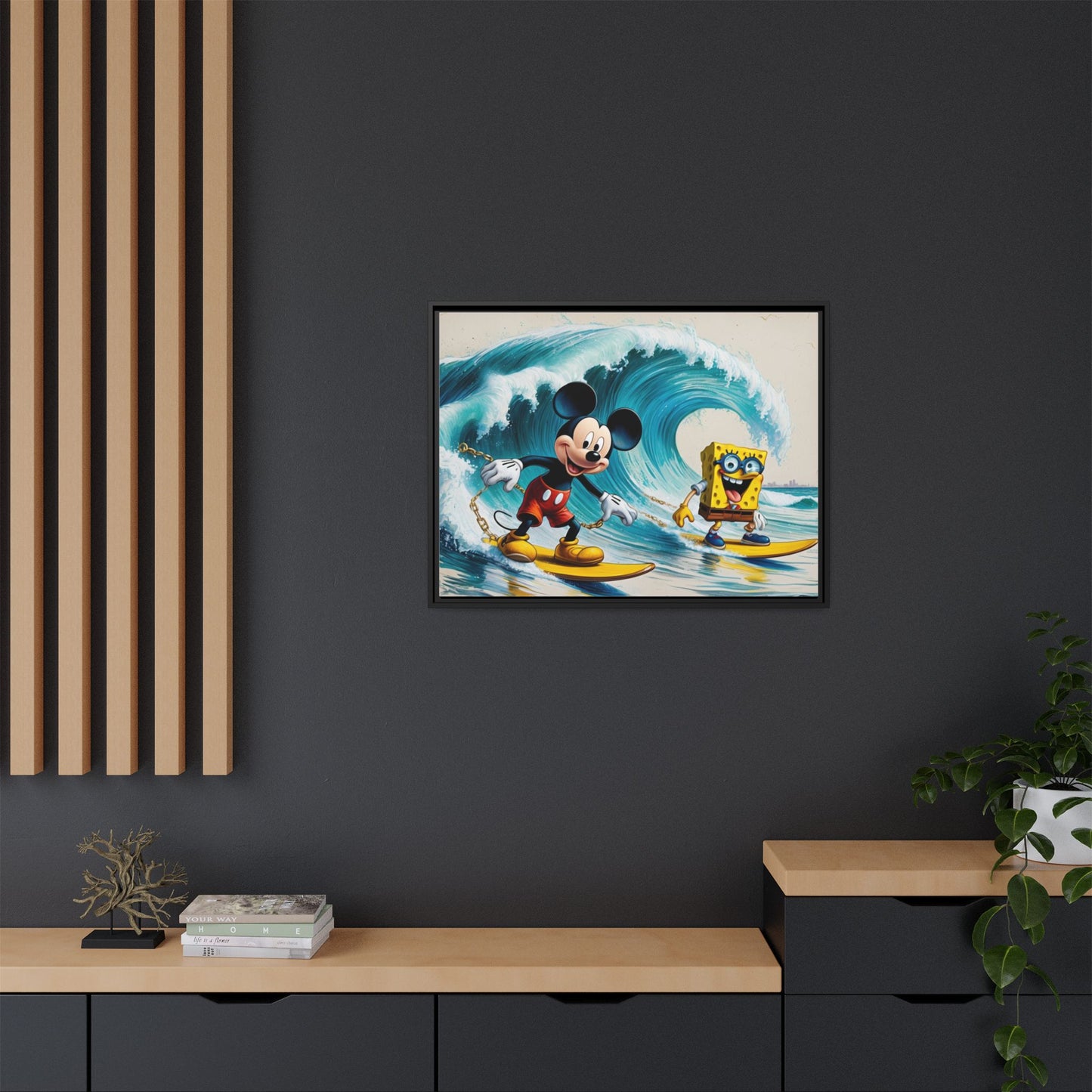 Vibrant Framed Art Print - Bold Floral Fantasy