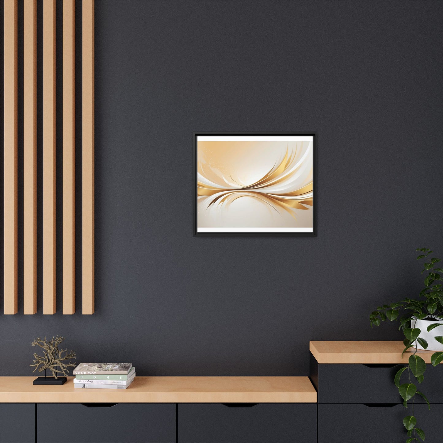 Modern Abstract Wall Art - Framed Matte Canvas Decor