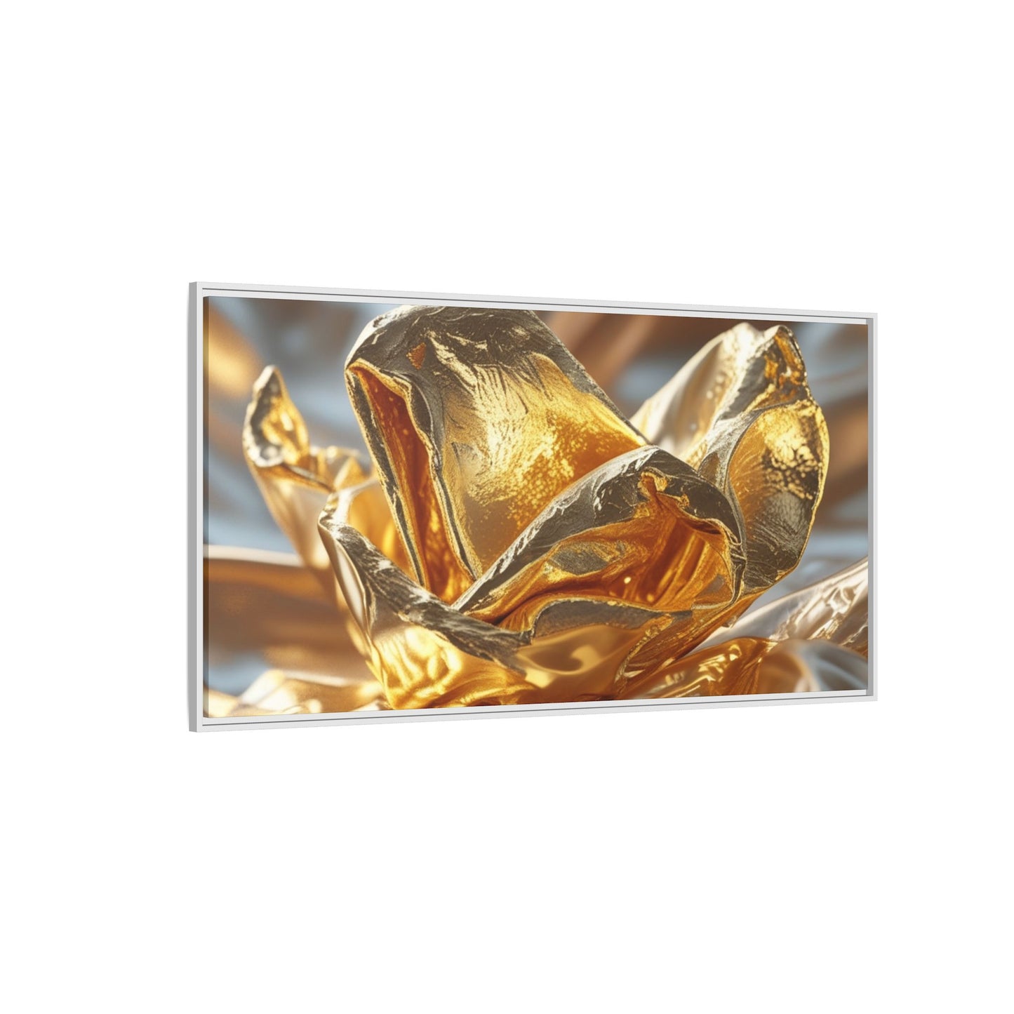 Gold Foil Rose Canvas Art - Elegant Home Decor