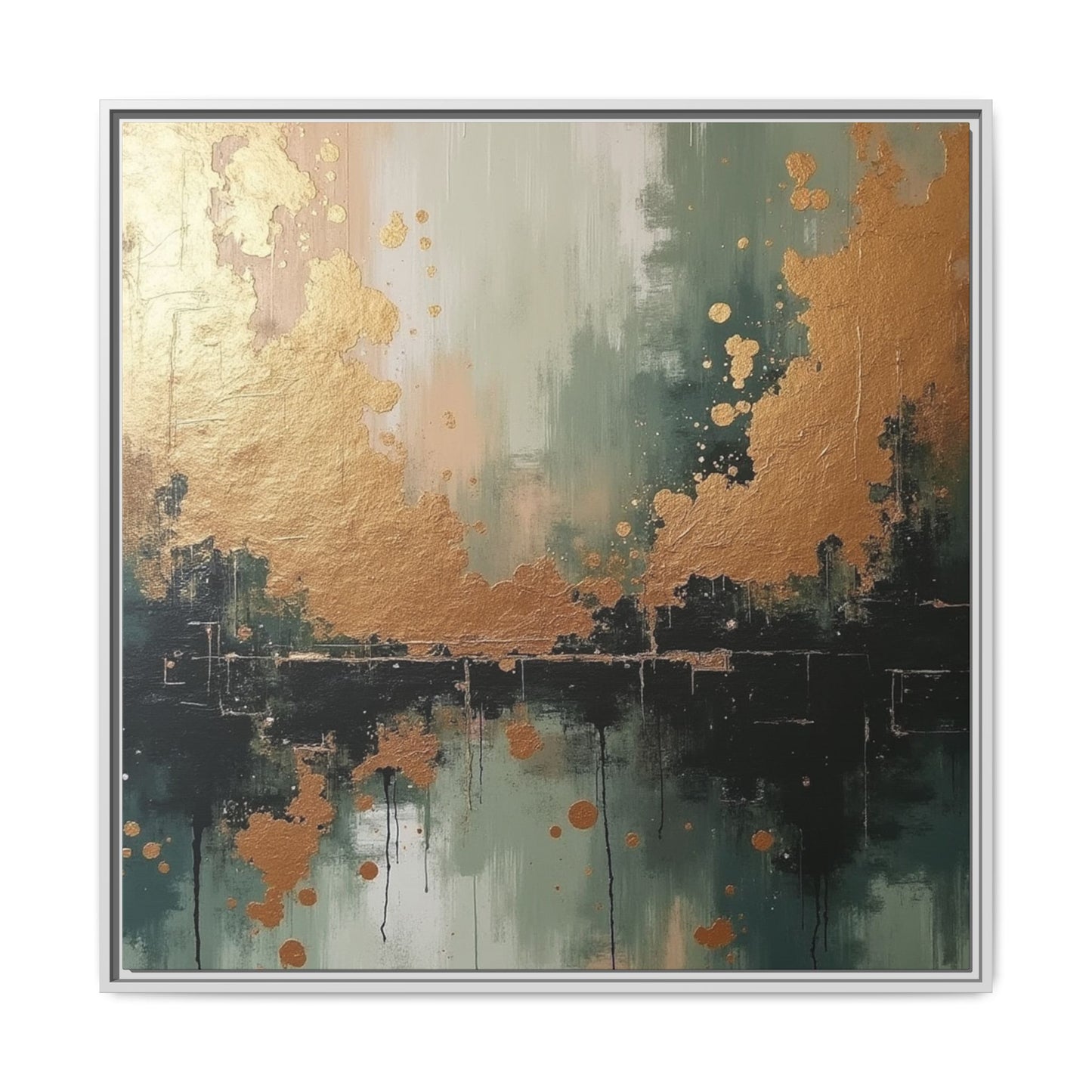 Elegant Matte Canvas Wall Art - Multi-Color Abstract Framed Decor